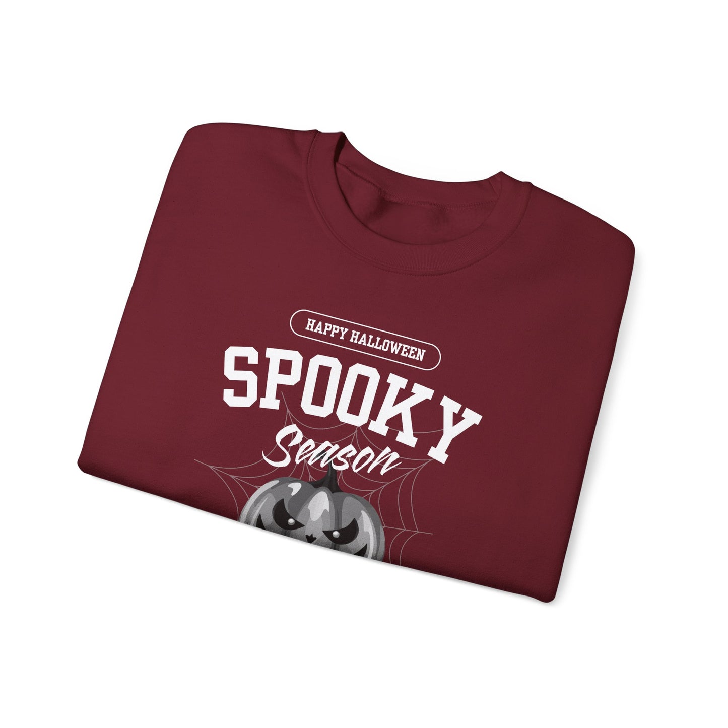 Spooky Season Halloween Sweatshirt – Creepy Cute Pumpkin Graphic Pullover for Fall