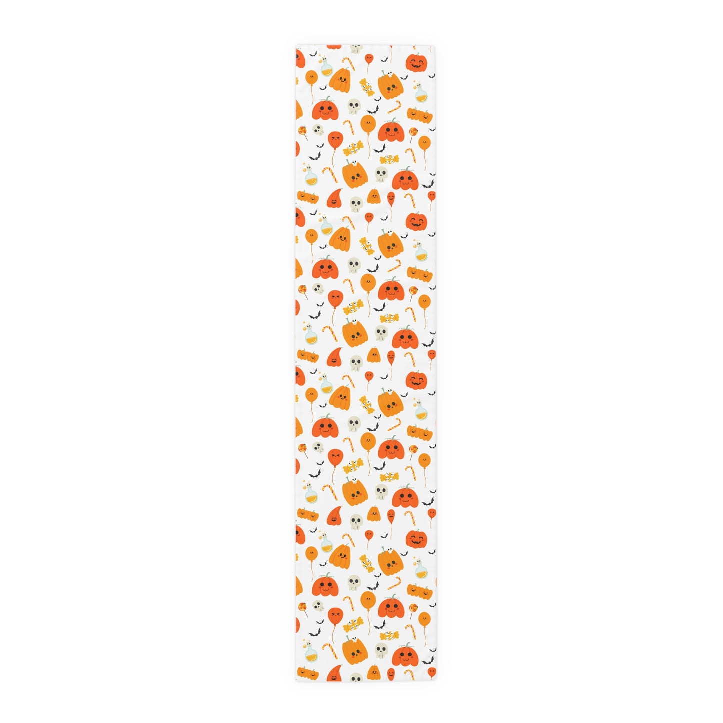 Halloween Party Table Runner – Playful Pumpkins & Potion Dining Decor