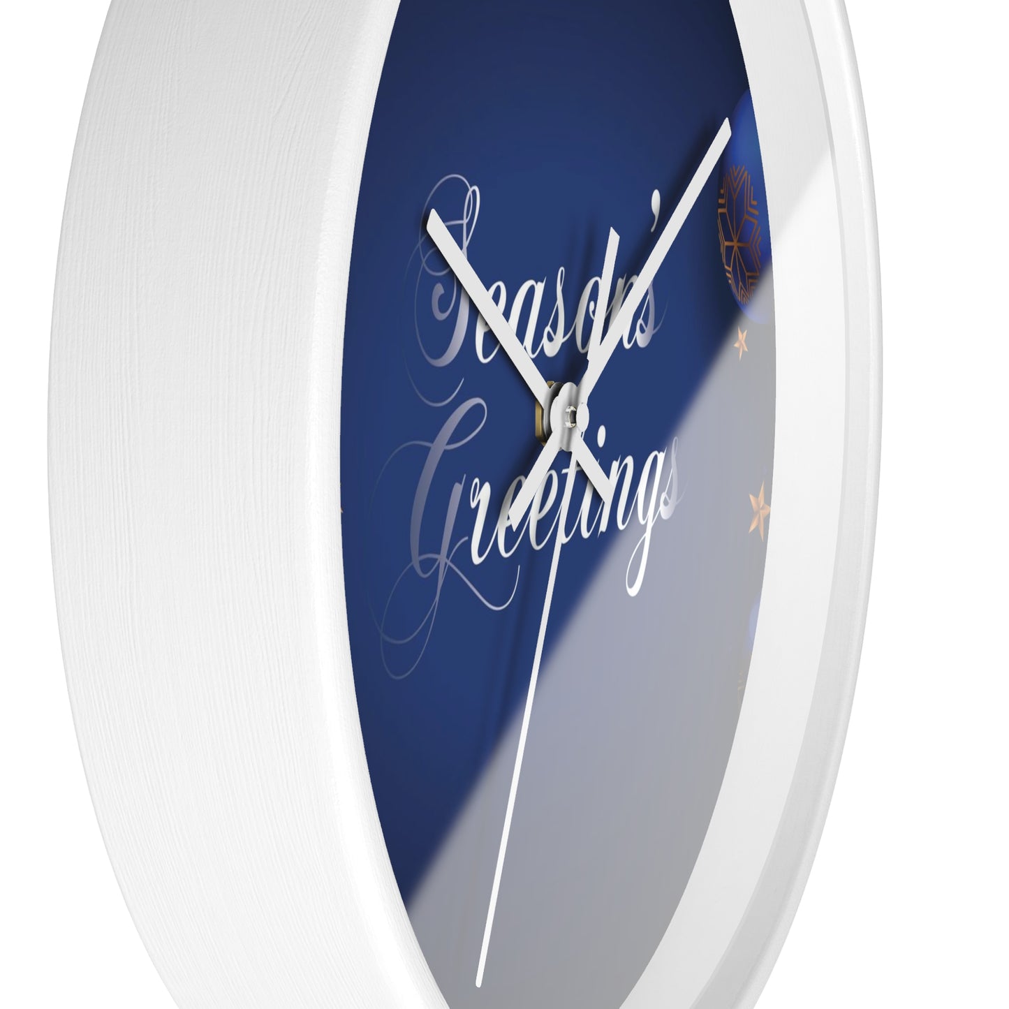 Season's Greetings Wall Clock, Dark Blue