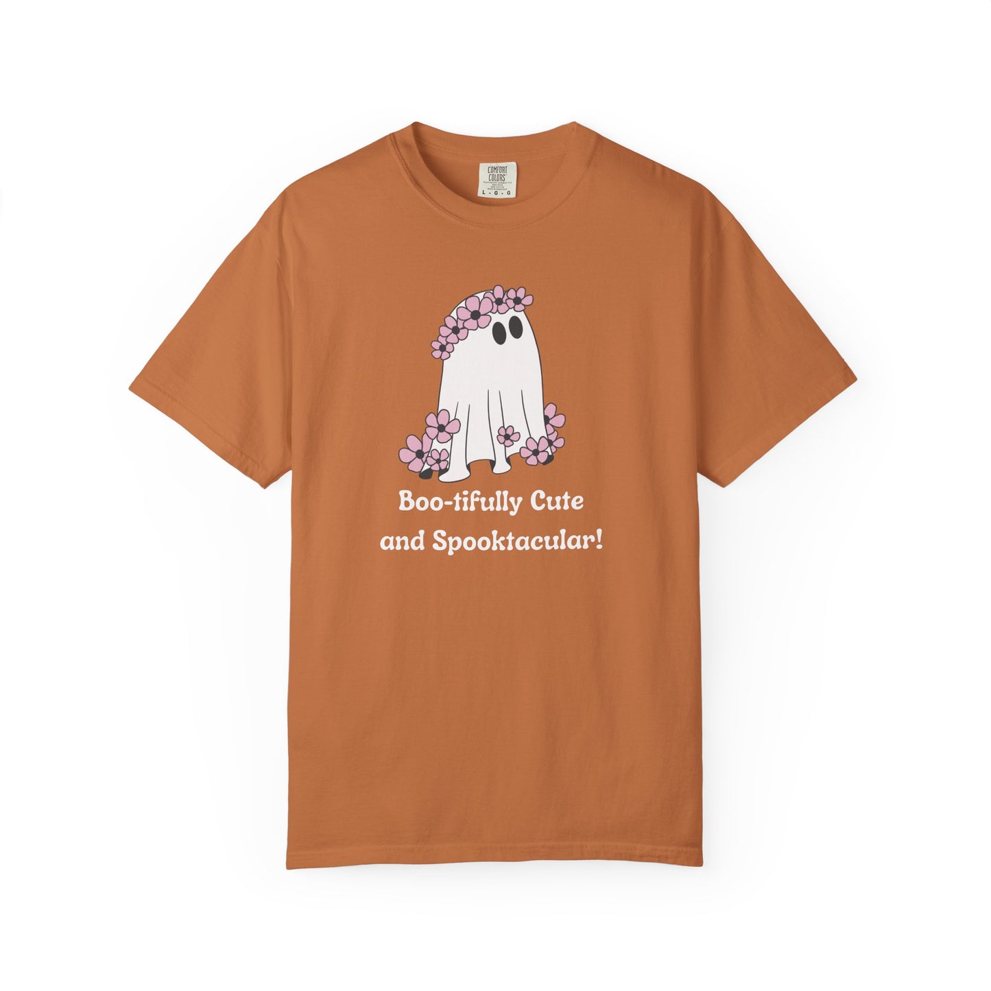 Boo-tiful Ghost Tee – Floral Charm Meets Halloween Fun!