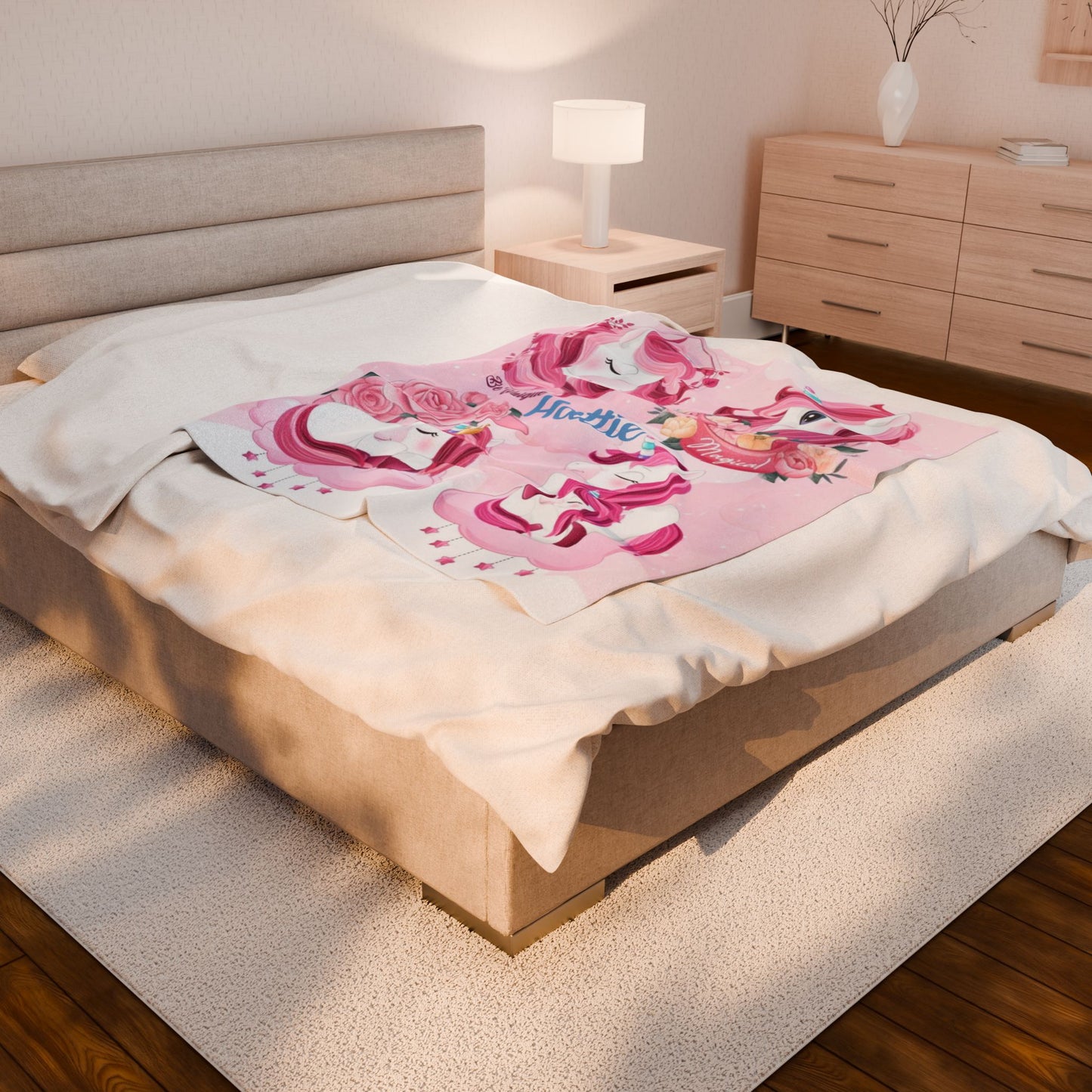 Personalized Unicorn Blanket for Kids – Soft Plush Velveteen Throw for Girls – Magical Custom Gift for Birthdays & Holidays