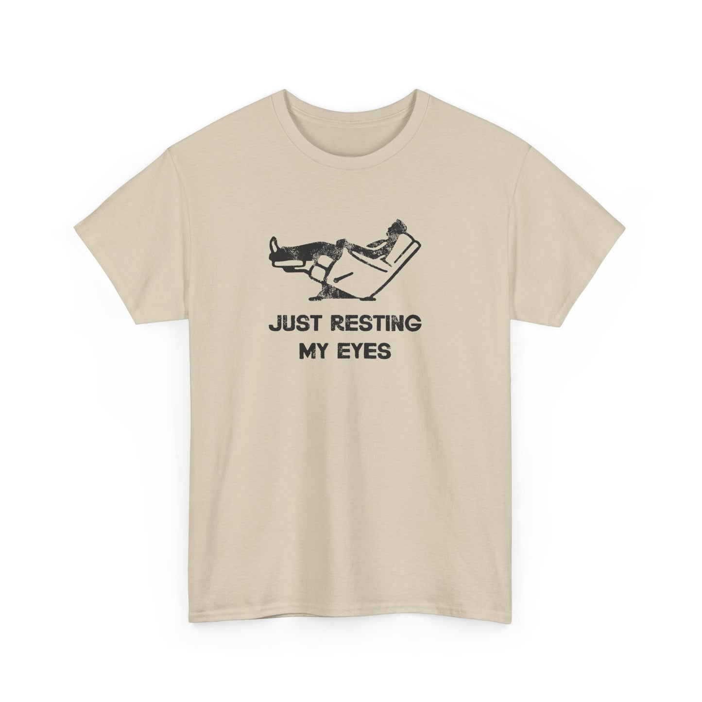 JUST RESTING MY EYES – Funny Dad Nap T-Shirt, Lazy Day Recliner Tee, Perfect Gift for Nappers
