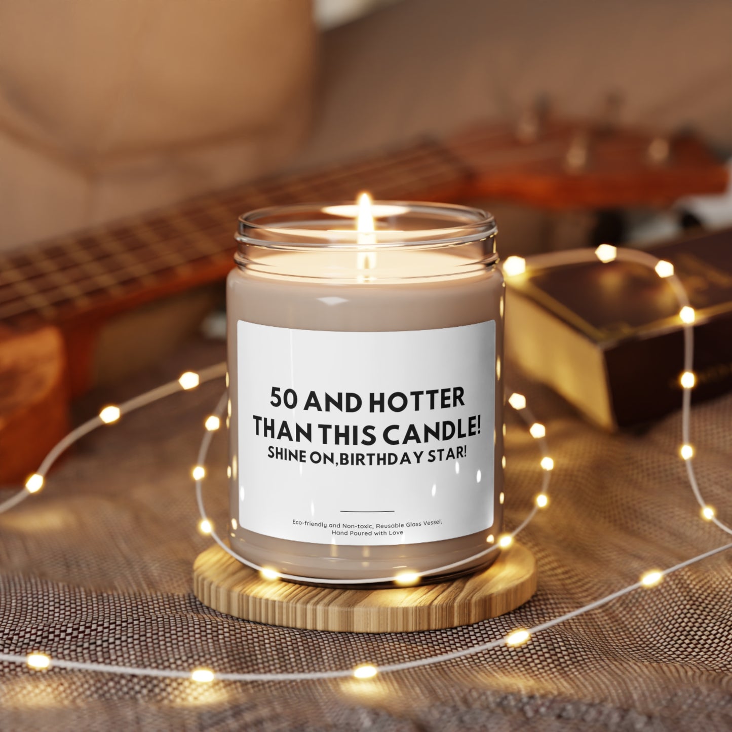 50 and Hotter Scented Soy Candle for Her, 9 oz, 51th Birthday Gift