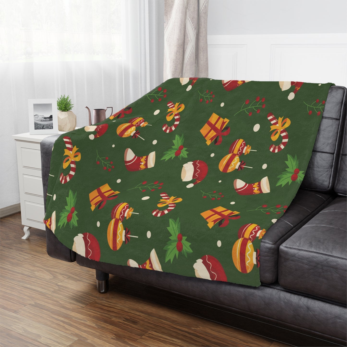 Dark Blue Christmas Minky Blanket