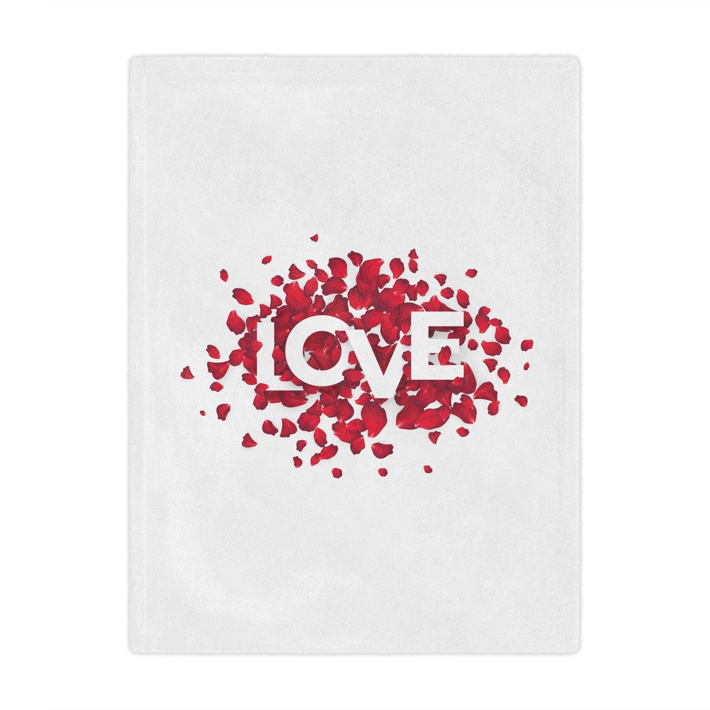 Love with Flowers Printed Velveteen Minky Blanket