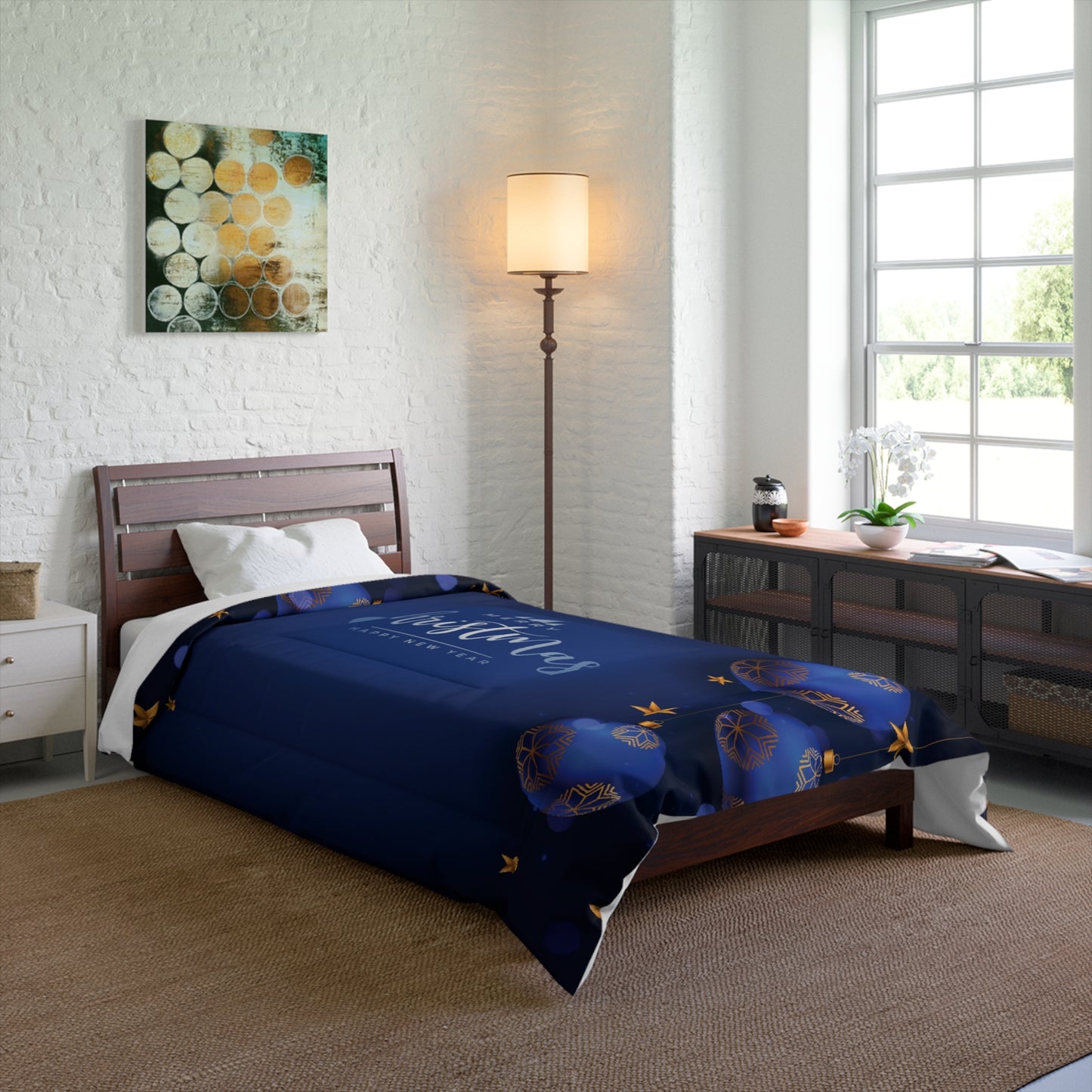 Dark Blue Christmas Comforter