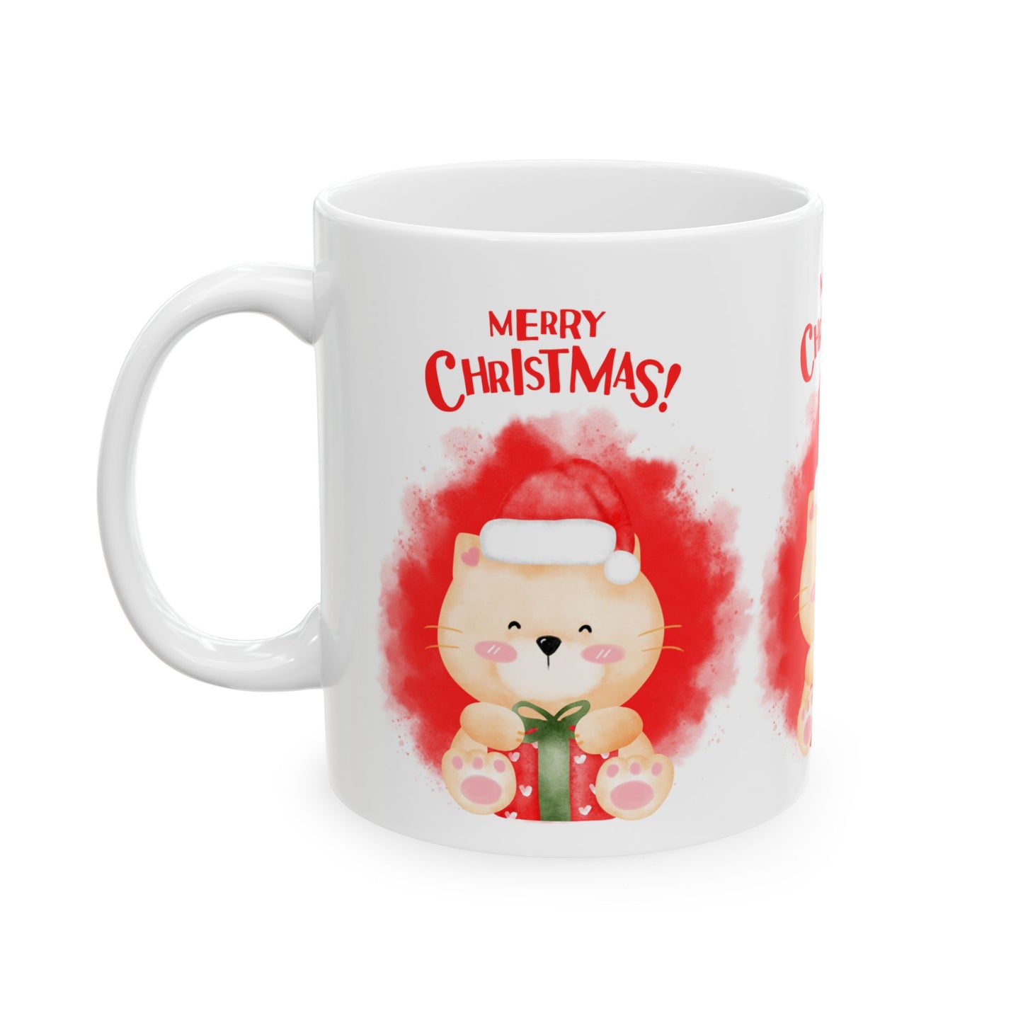 Spread Holiday Cheer with a Merry Christmas Teddy Mug (11 & 15oz)
