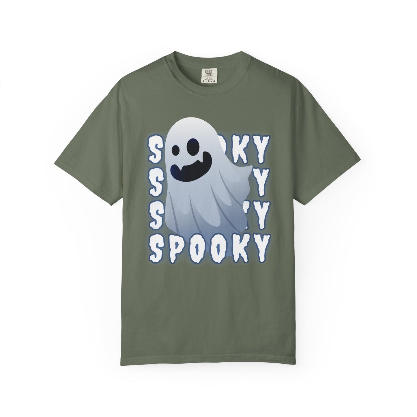 Spooky Stack Tee - Unisex Garment-Dyed T-shirt with Smiling Ghosts
