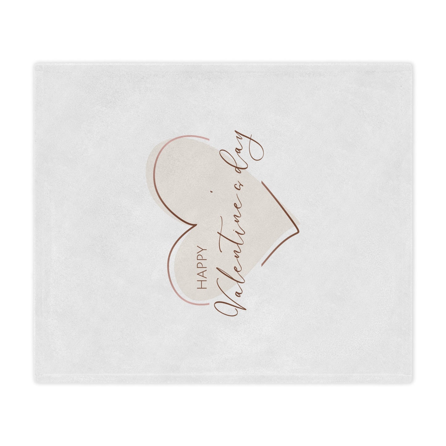 Happy Valentine inside Heart Printed Velveteen Minky Blanket