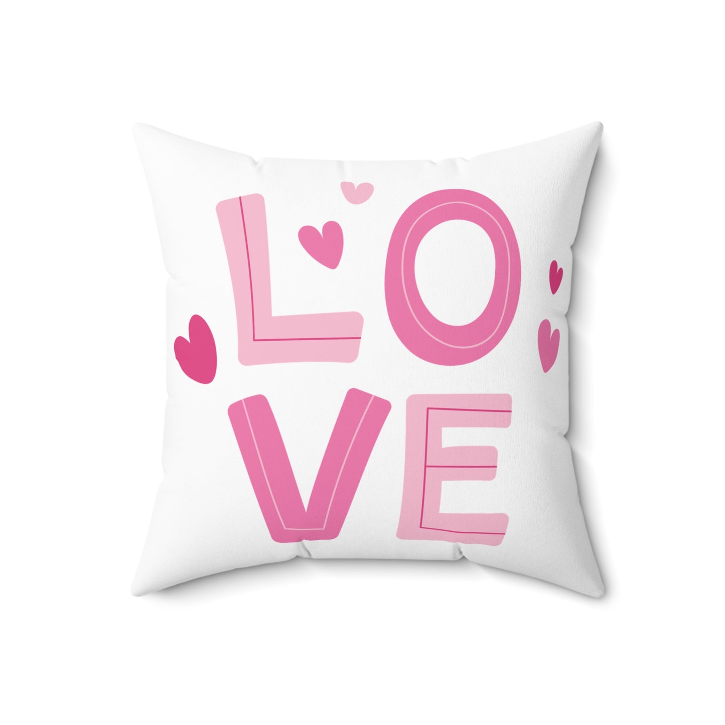 Love with Hearts Printed Polyester Sqaure Pillow Case for Valentine
