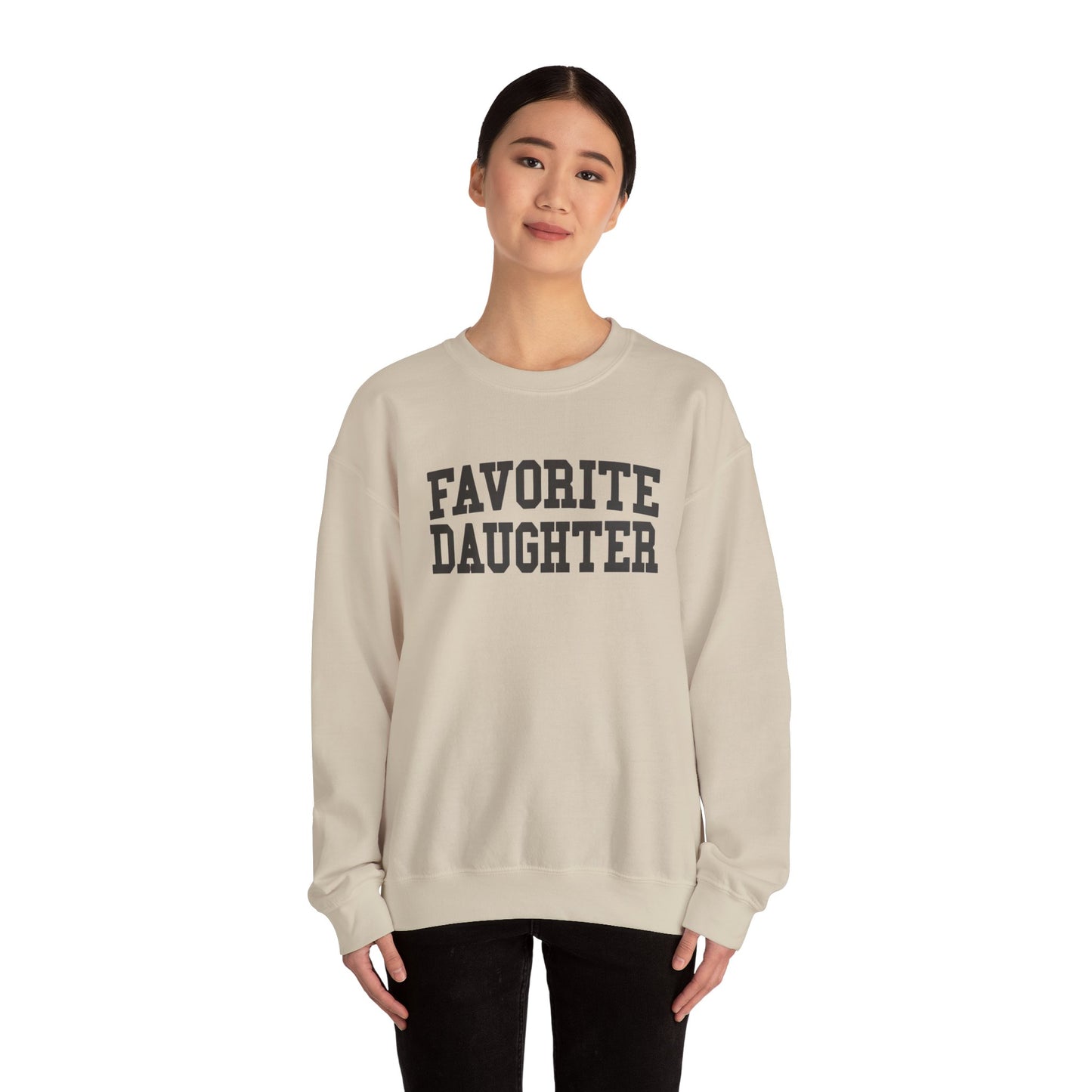 FAVORITE DAUGHTER Sweatshirt – Funny Sibling Rivalry Crewneck, Playful Family Gift for Daughters