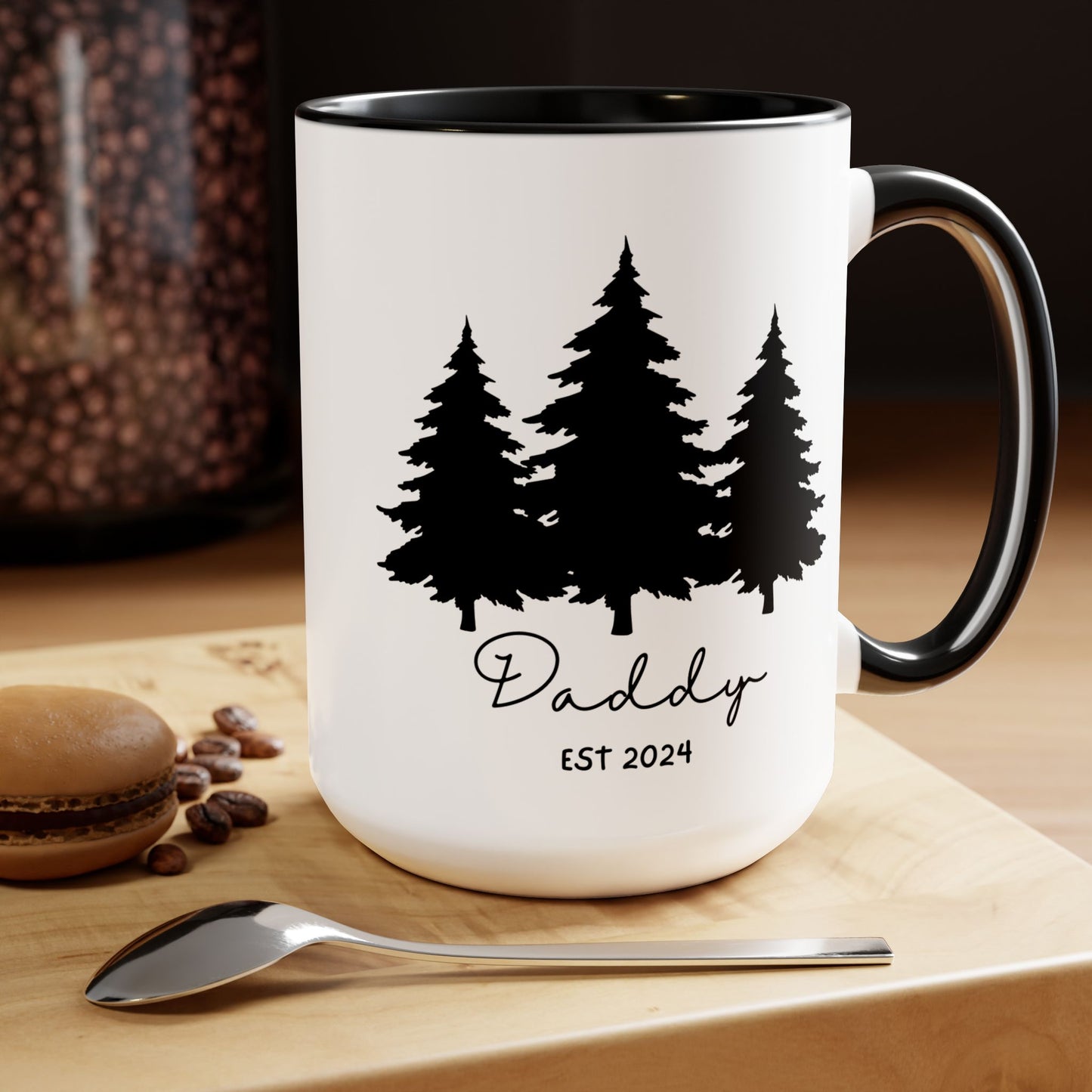Daddy EST. 2024 Ceramic Coffee Mug – Personalized First-Time Dad Gift, 15oz