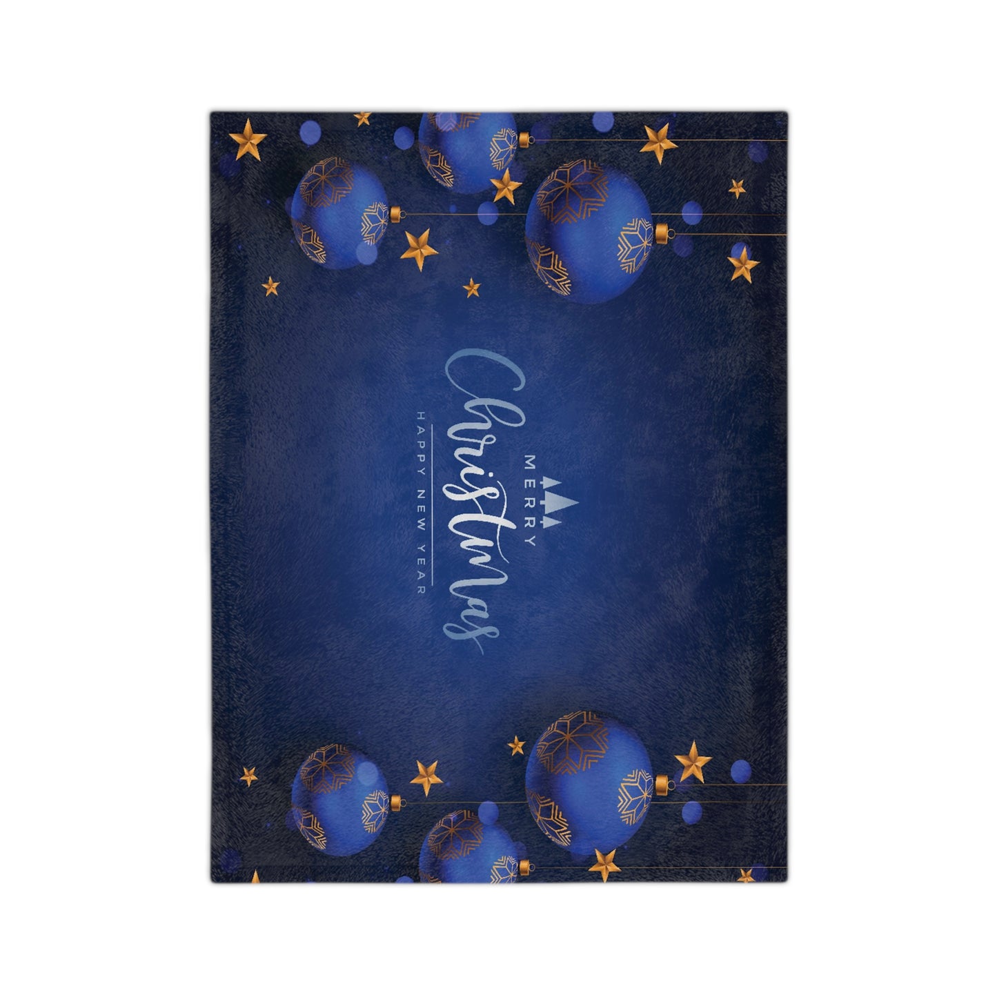 Dark Blue Christmas Velveteen Minky Blanket