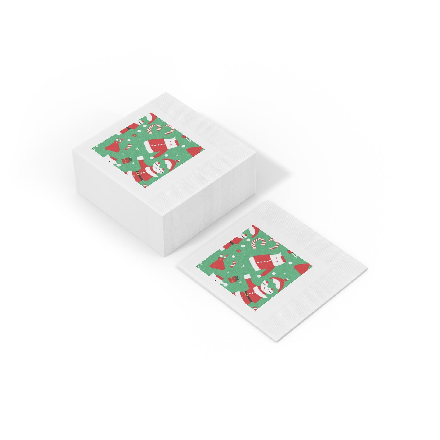 White Christmas Coin-Edged Napkins – Soft, Three-Ply Paper in Two Sizes