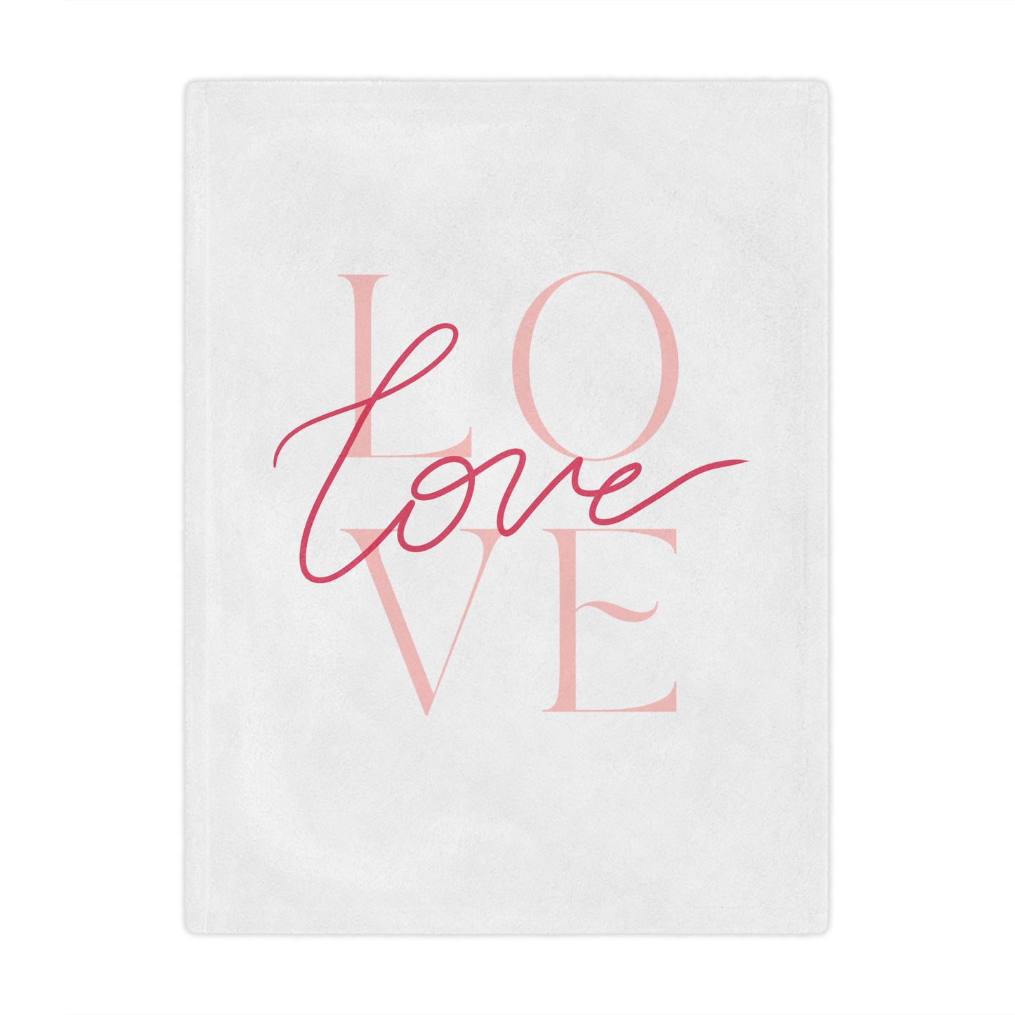 Love Printed Velveteen Minky Blanket for Her, Valentine Gift for Couple