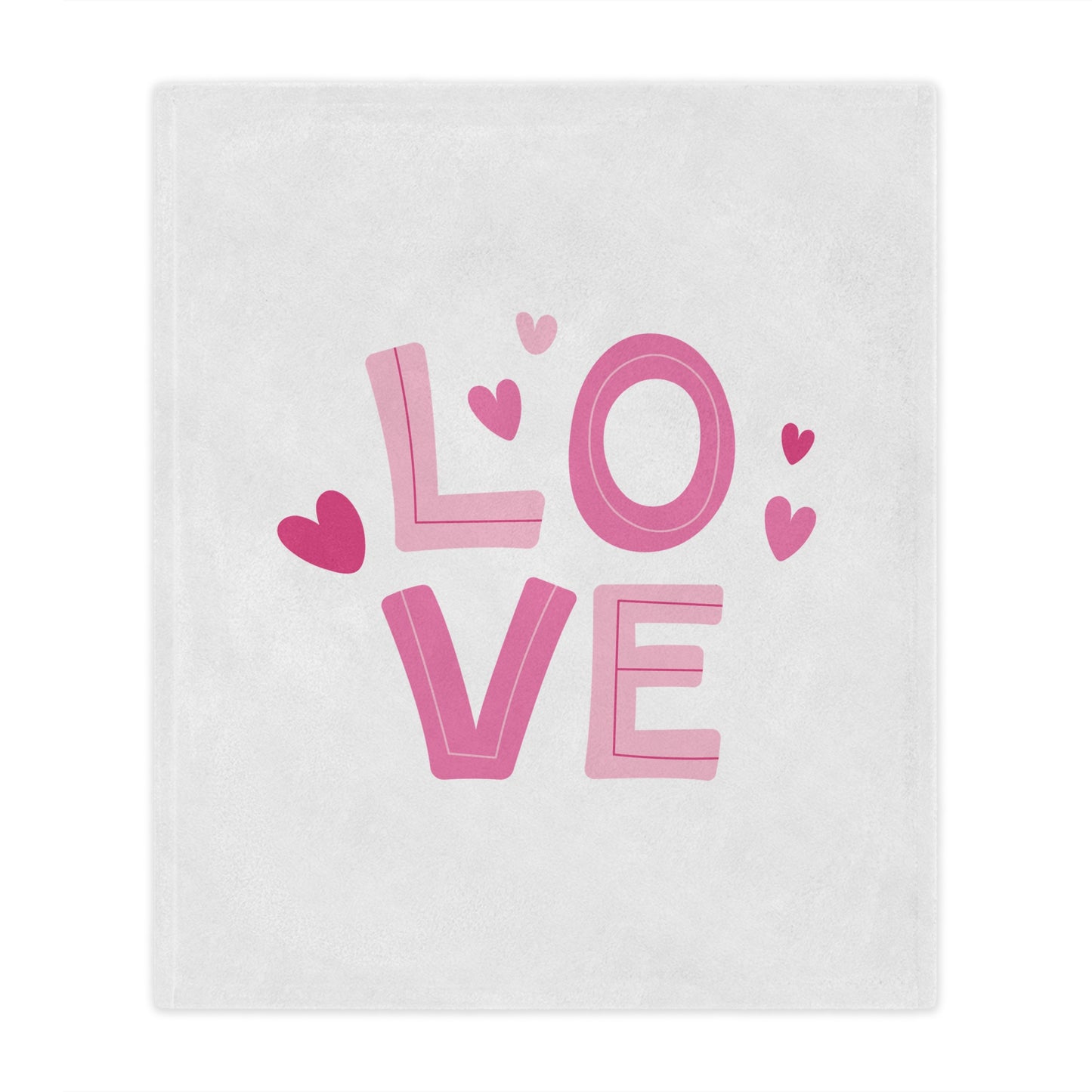 Love with Flying Heart Printed Minky Blanket for Valentine Day Gift