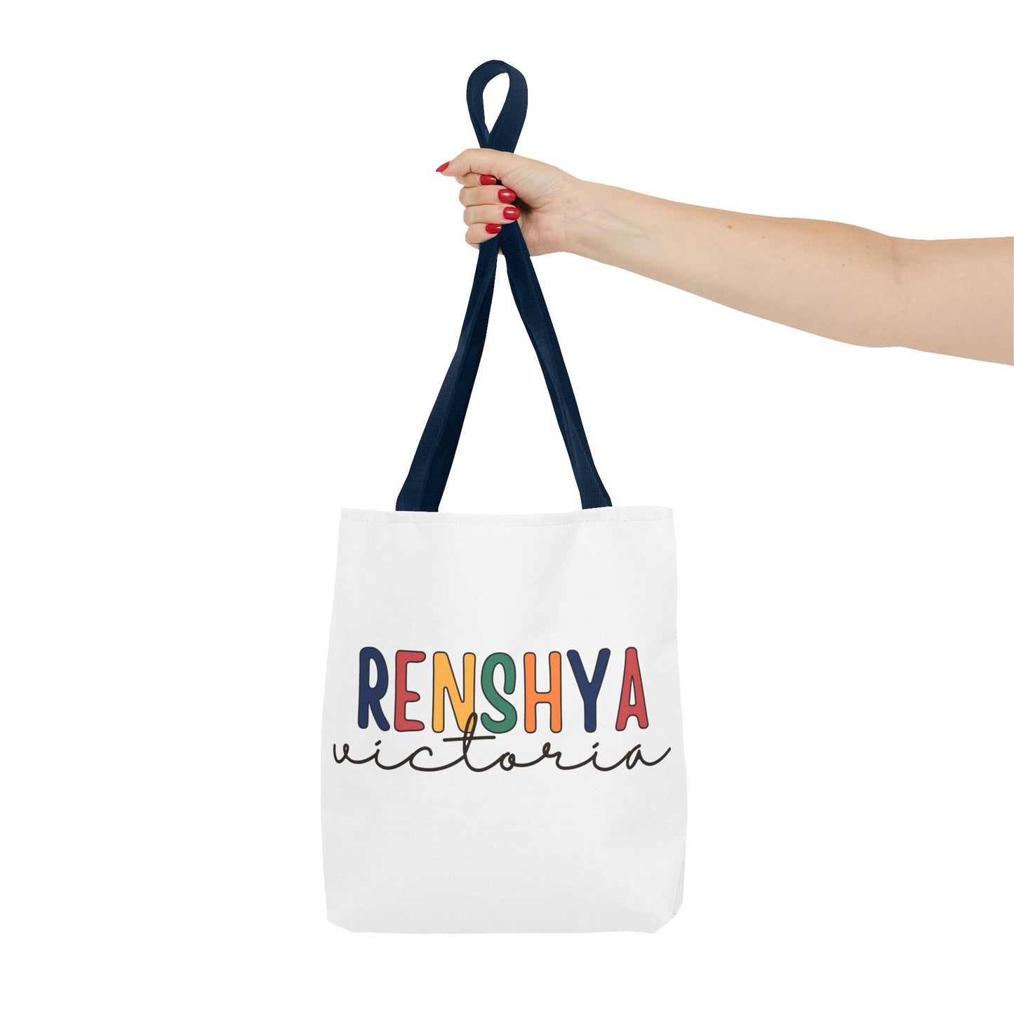 Personalized Name Tote Bag – Colorful Custom Design with Script Font
