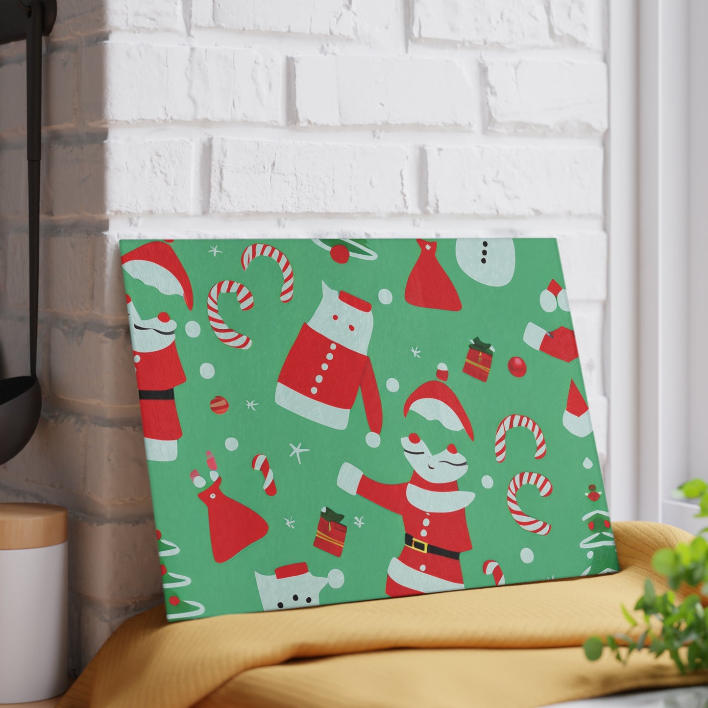 Christmas Glass Cutting Board – Festive Kitchen Prep Surface