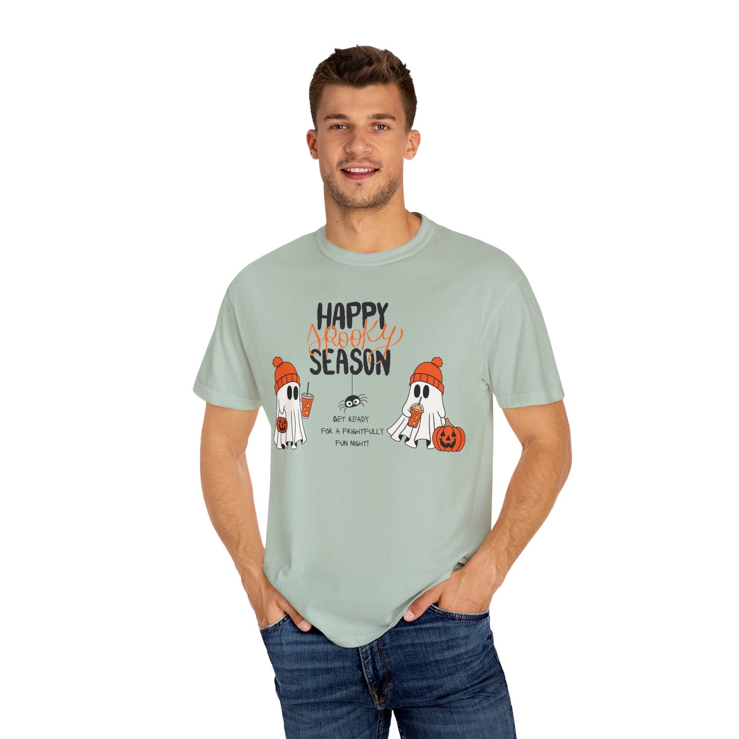 Spooky Season Ghosts Tee – Cozy Drinks & Chilling Vibes!
