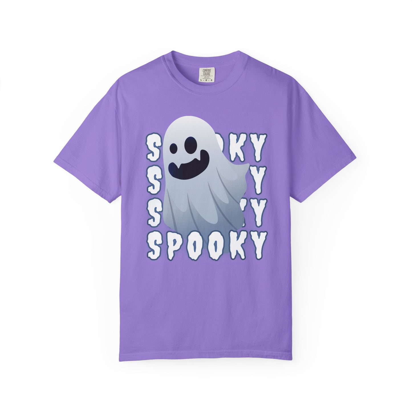 Spooky Stack Tee - Unisex Garment-Dyed T-shirt with Smiling Ghosts