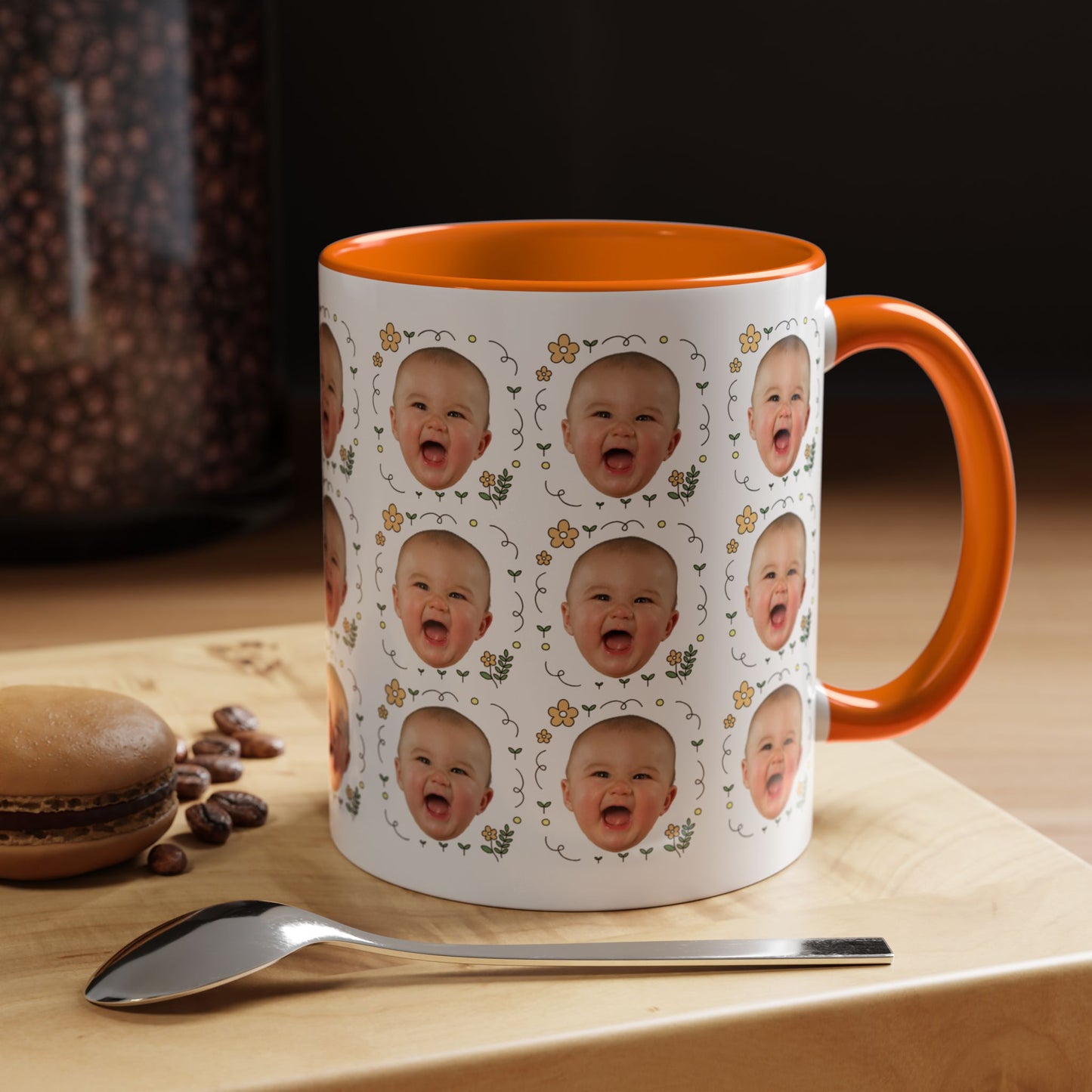 Custom Face Photo Mug – Personalized Coffee Cup for Father's Day, Mother's Day, Dog Lovers, Funny Gift Idea