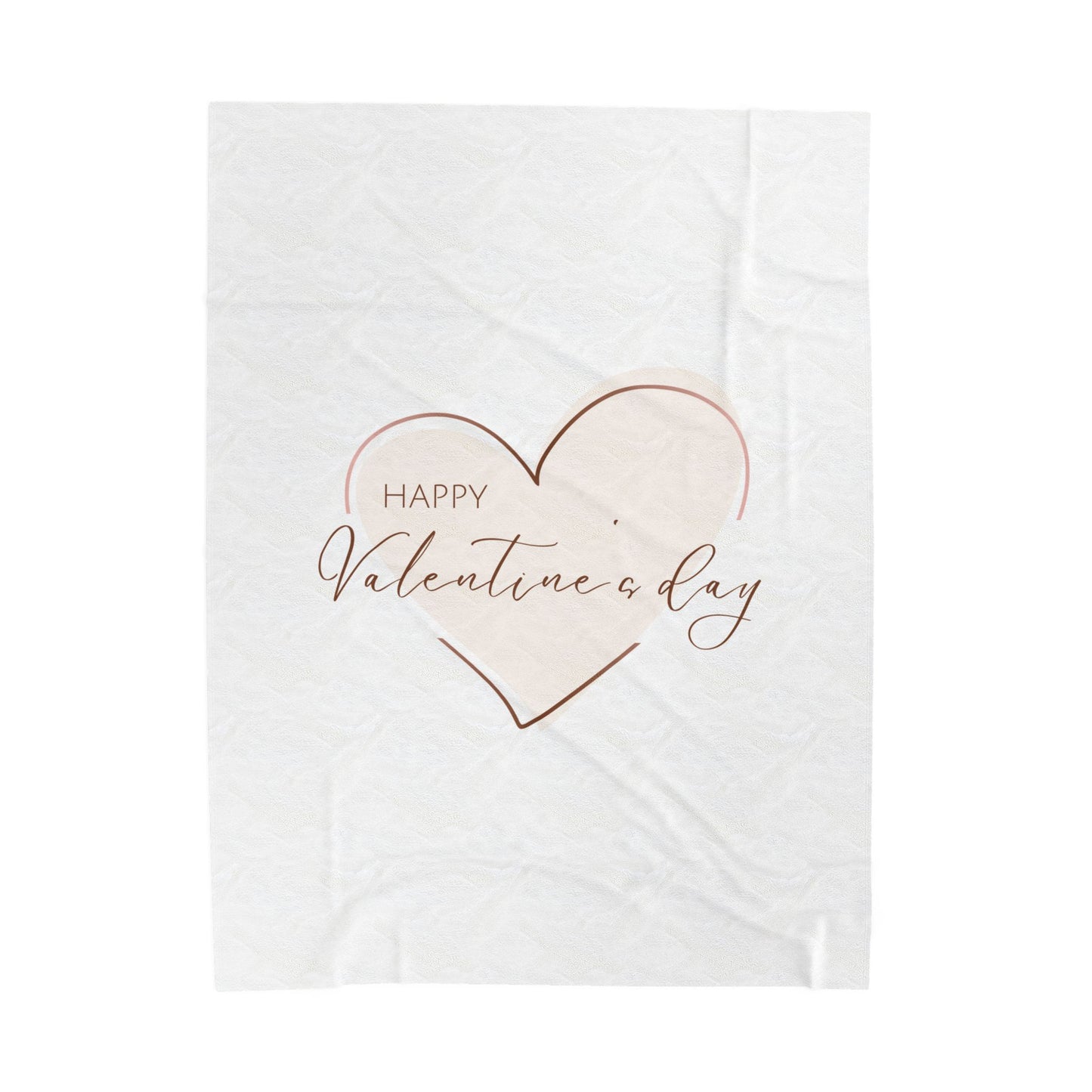 Happy Valentine inside Hearts Printed Velveteen Plush Blanket