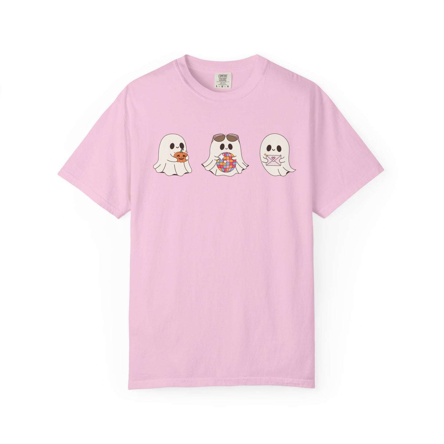 Three Cute Ghosts with Pumpkin, Trick or Treat Party Outfit – October Holiday Shirt