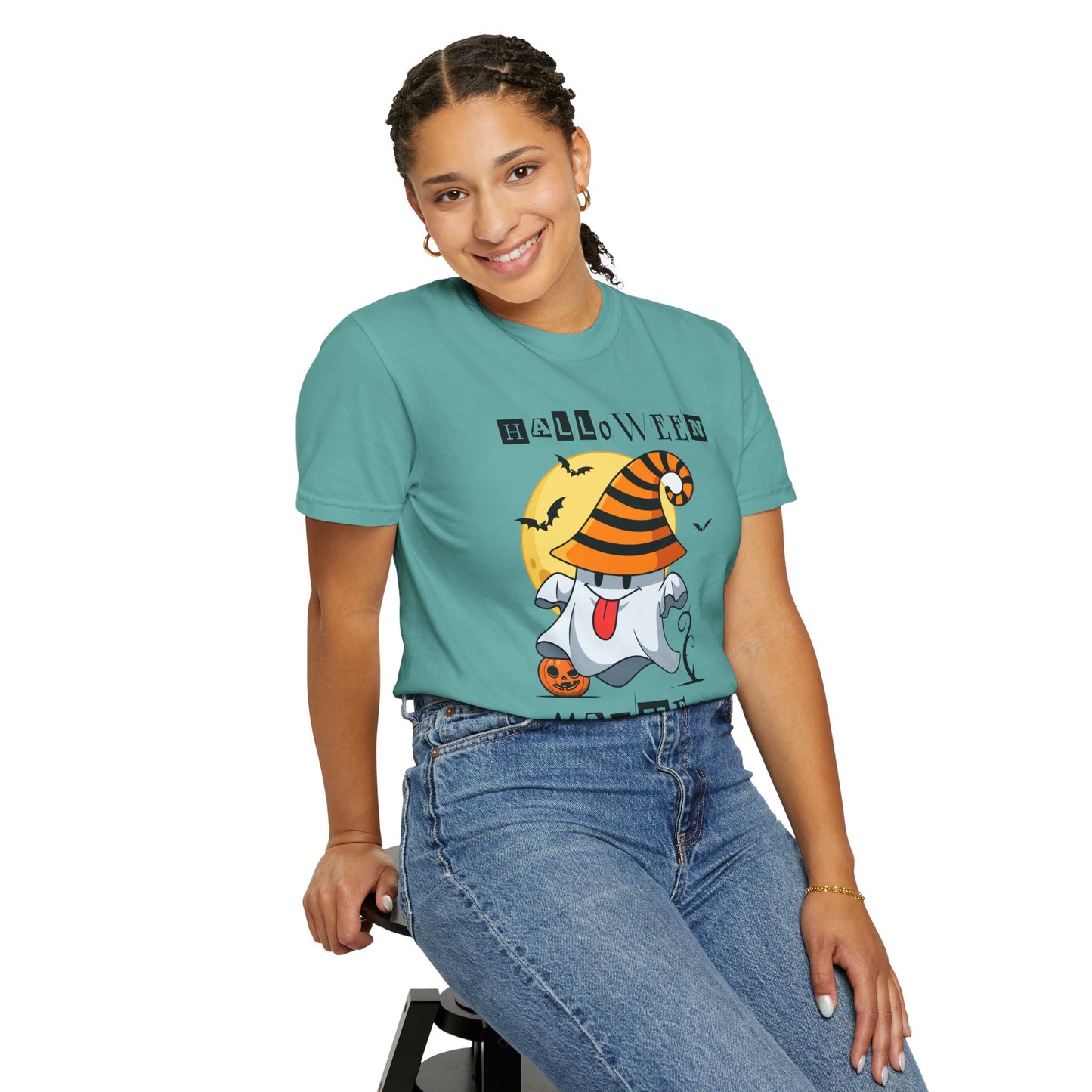 Halloween Madness Tee – Ghostly Grins Under Witchy Skies!
