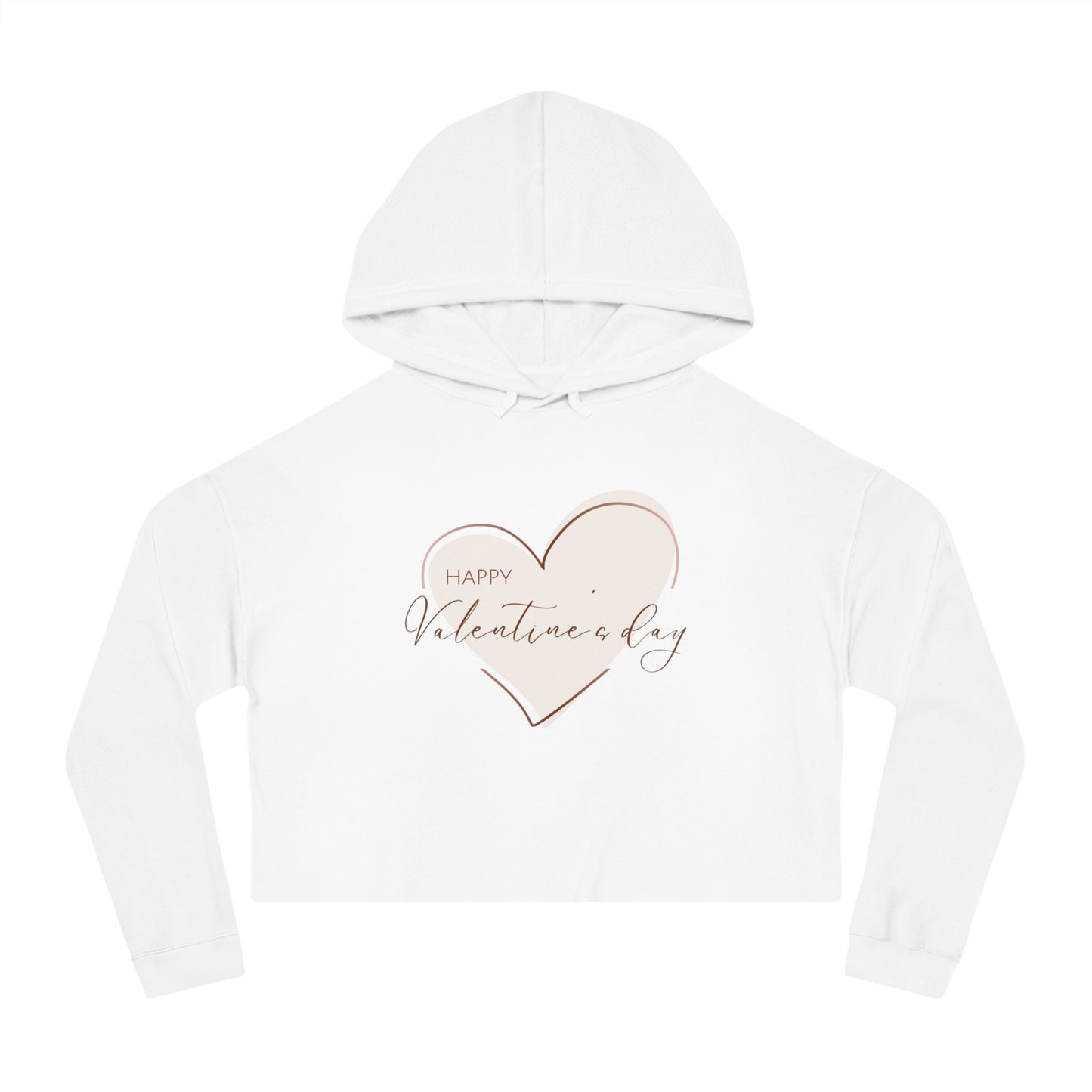 Valentine Sweatshirt for Her, Women’s Cropped Hooded Sweatshirt, Valentine Gift