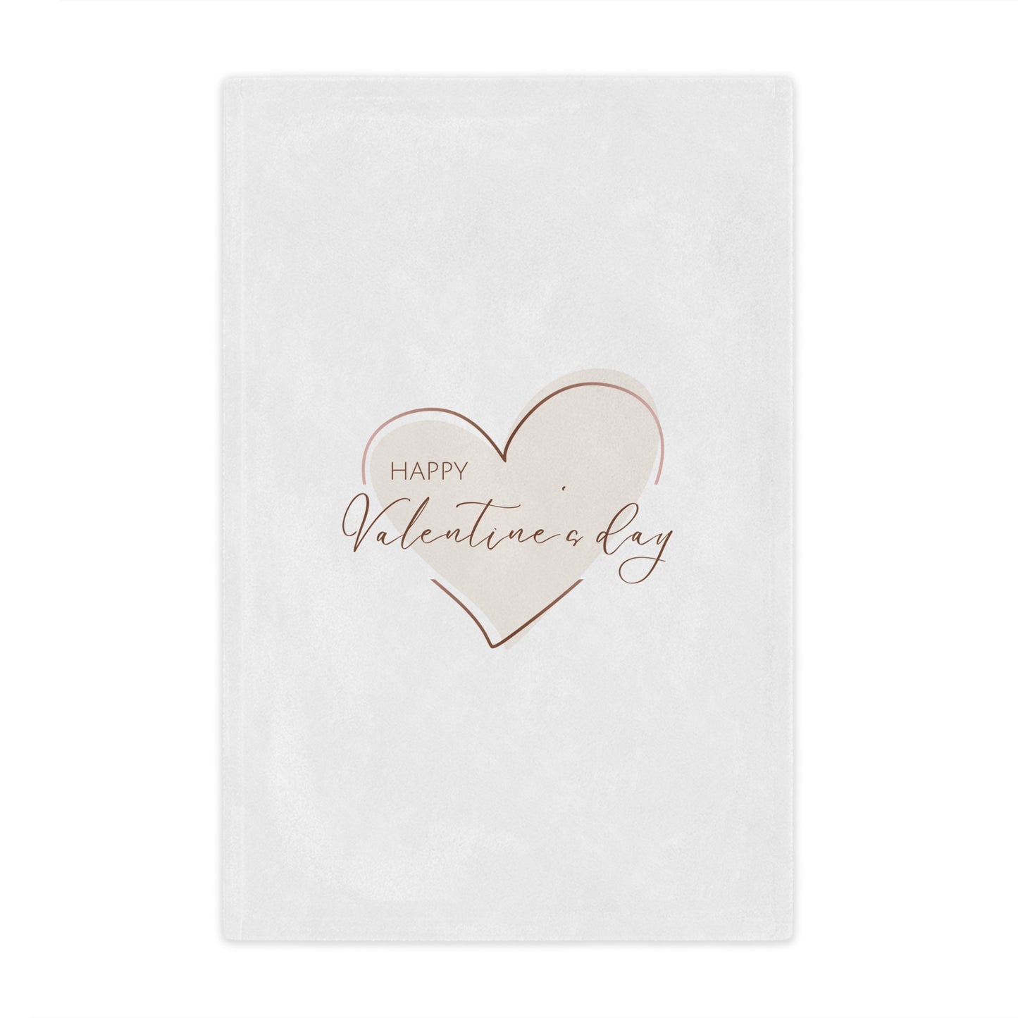Happy Valentine inside Heart Printed Velveteen Minky Blanket