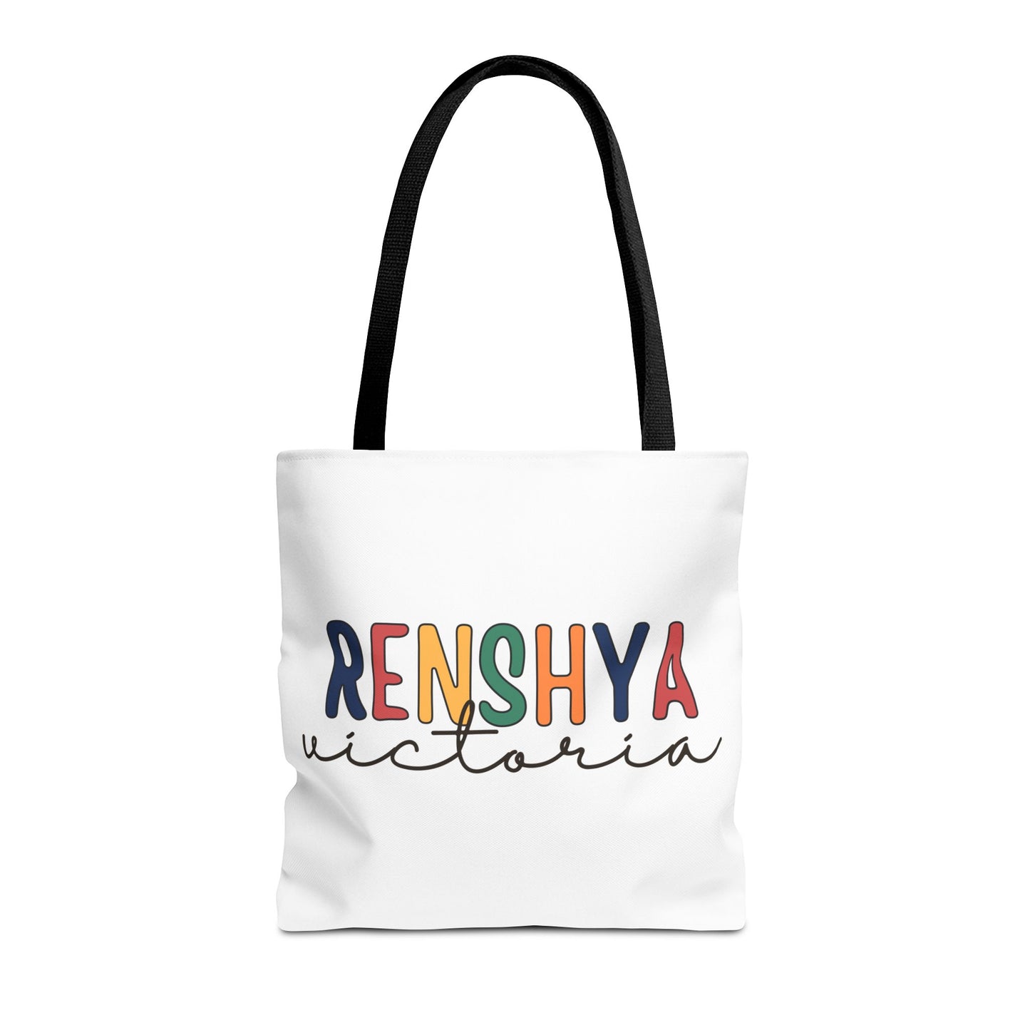 Personalized Name Tote Bag – Colorful Custom Design with Script Font