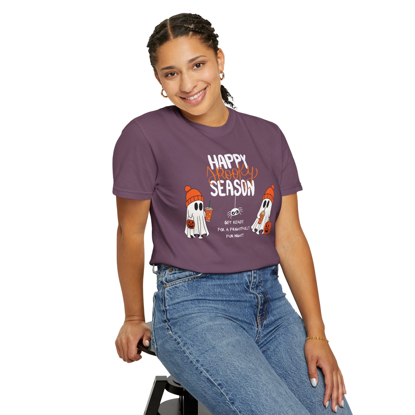 Spooky Season Ghosts Tee – Cozy Drinks & Chilling Vibes!
