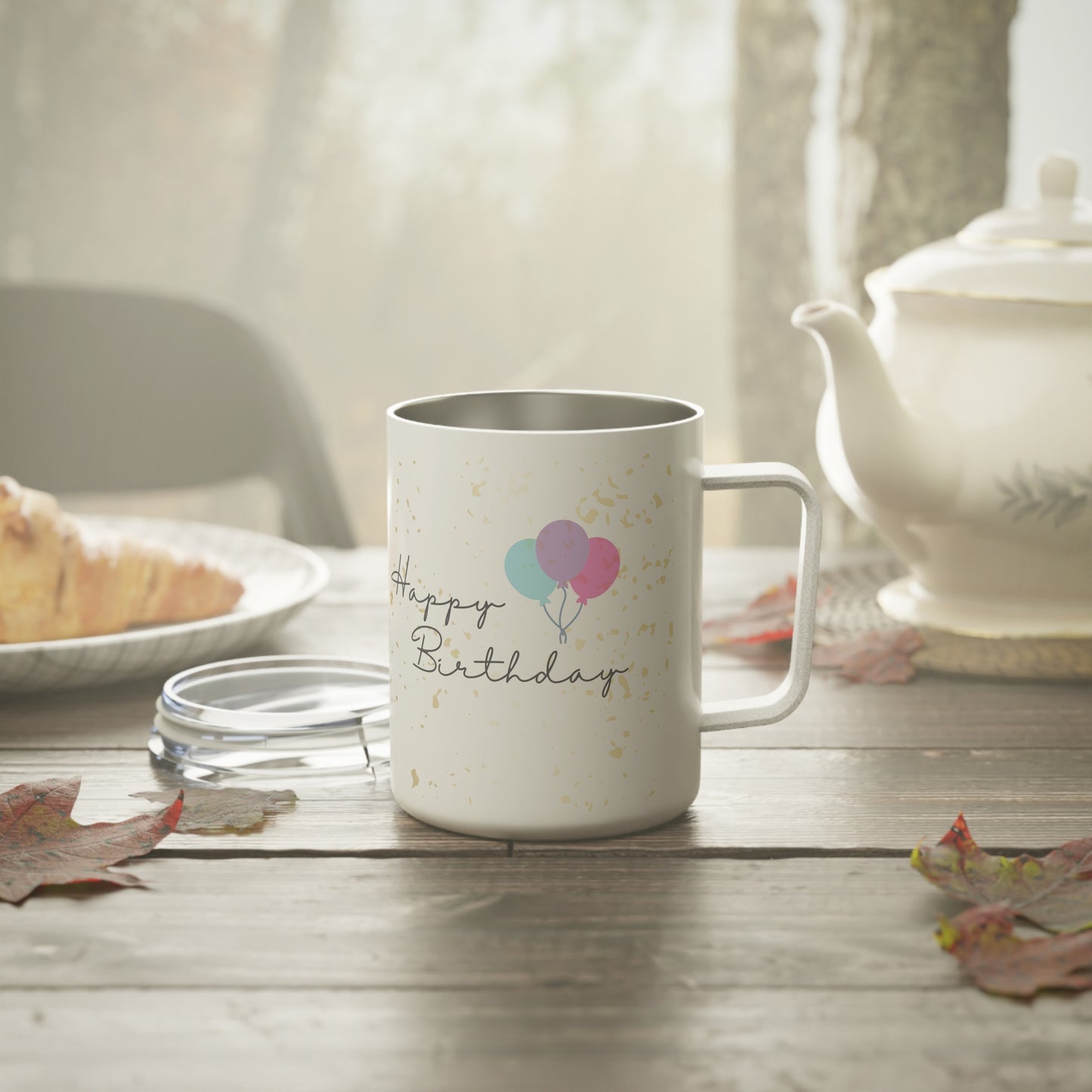 10oz, Happy Birthday Printed Insulated Coffee Mugs