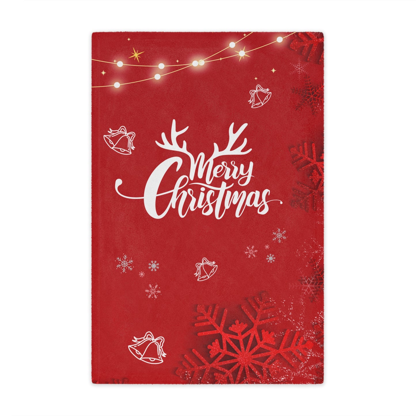 Merry Christmas in Red Printed Minky Blanket