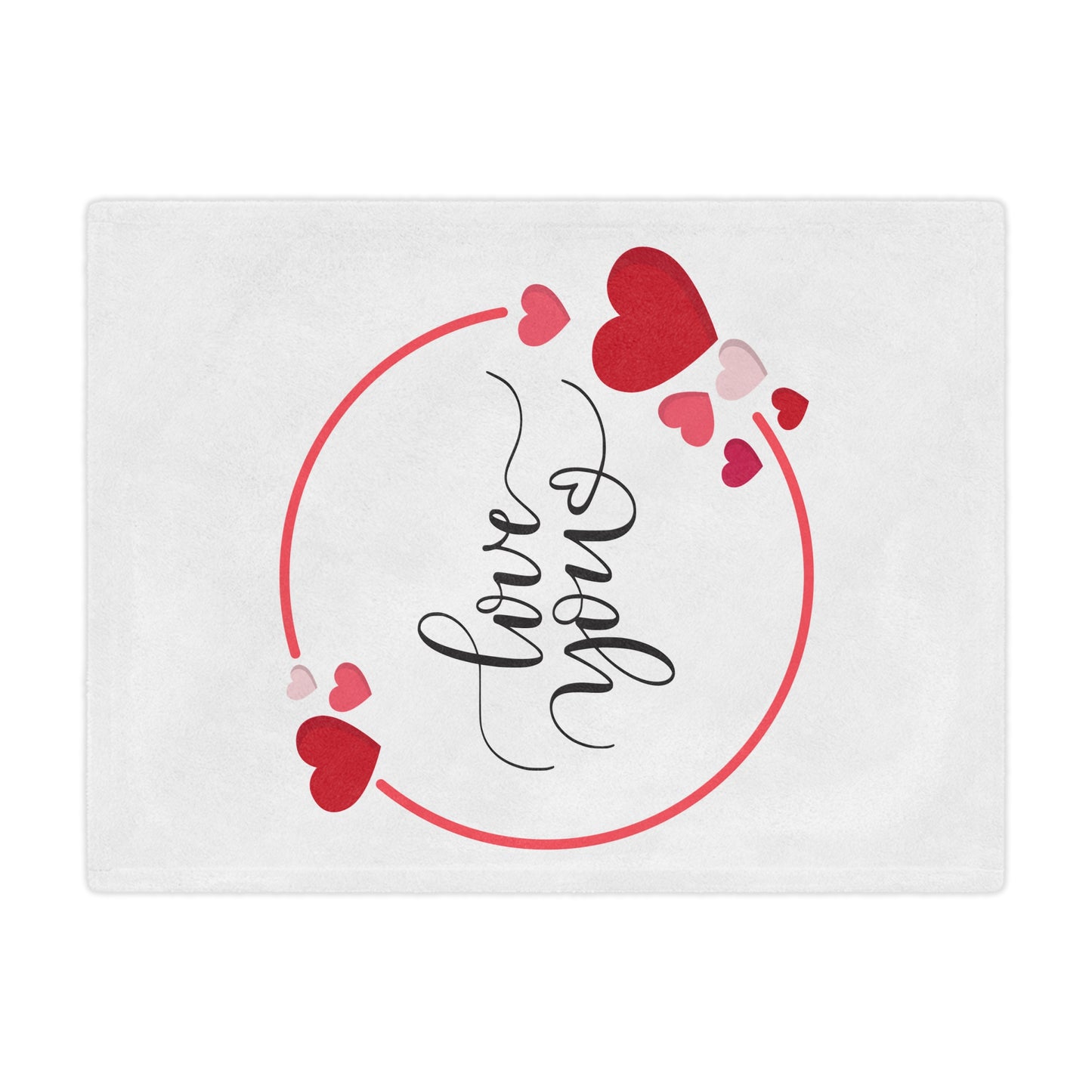 Love You with Flying Hearts Printed Velveteen Minky Blanket for Valentine