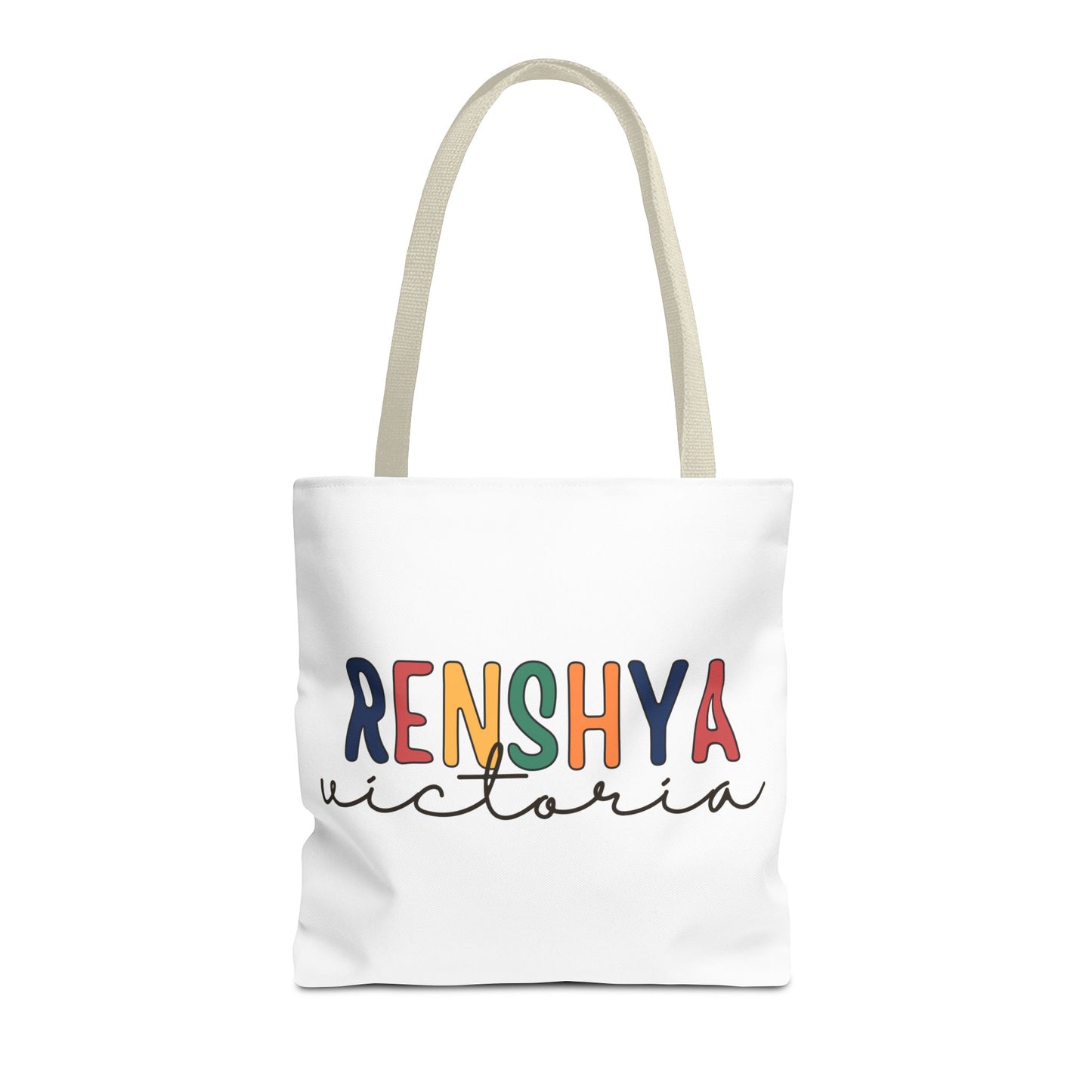 Personalized Name Tote Bag – Colorful Custom Design with Script Font