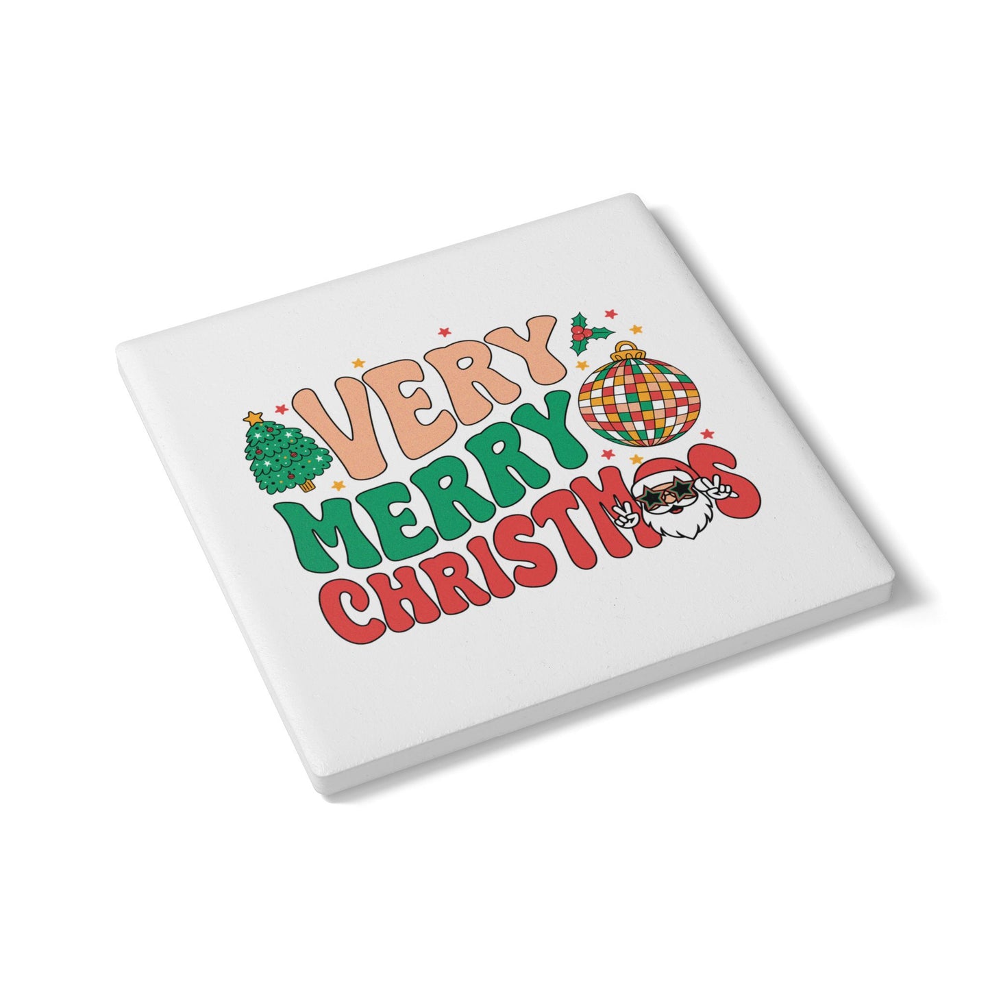 Very Merry Christmas Coaster – Festive Holiday Drink Accessory