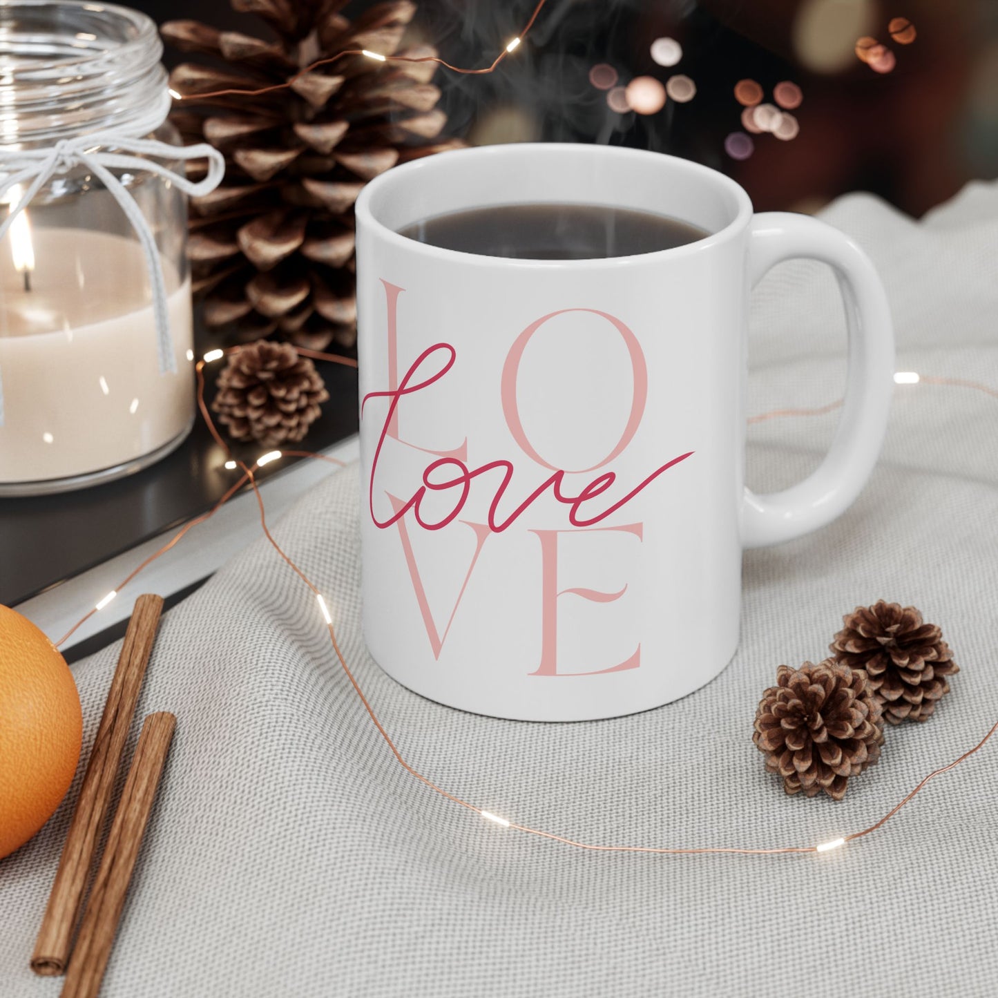 Ceramic Mug – LOVE & Red Heart Design