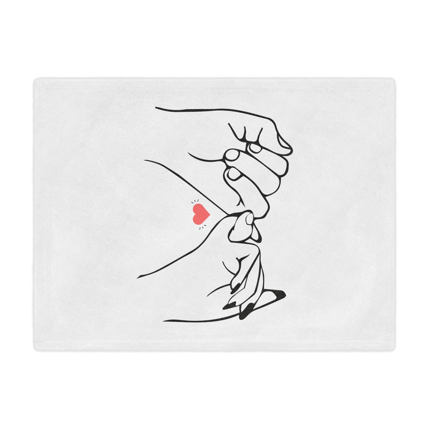 Couple's Hand with Love You Printed Valentine Minky Blanket