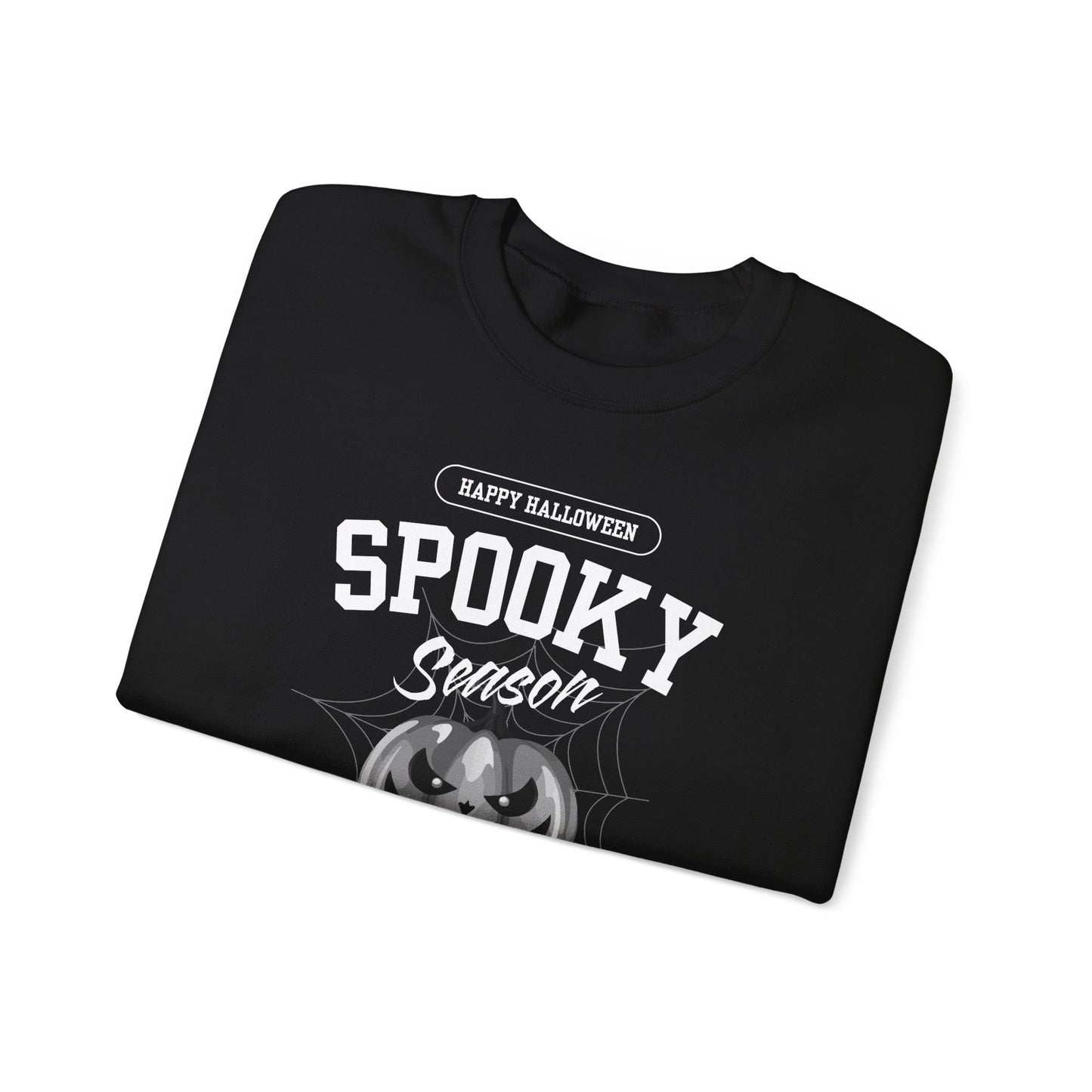 Spooky Season Halloween Sweatshirt – Creepy Cute Pumpkin Graphic Pullover for Fall