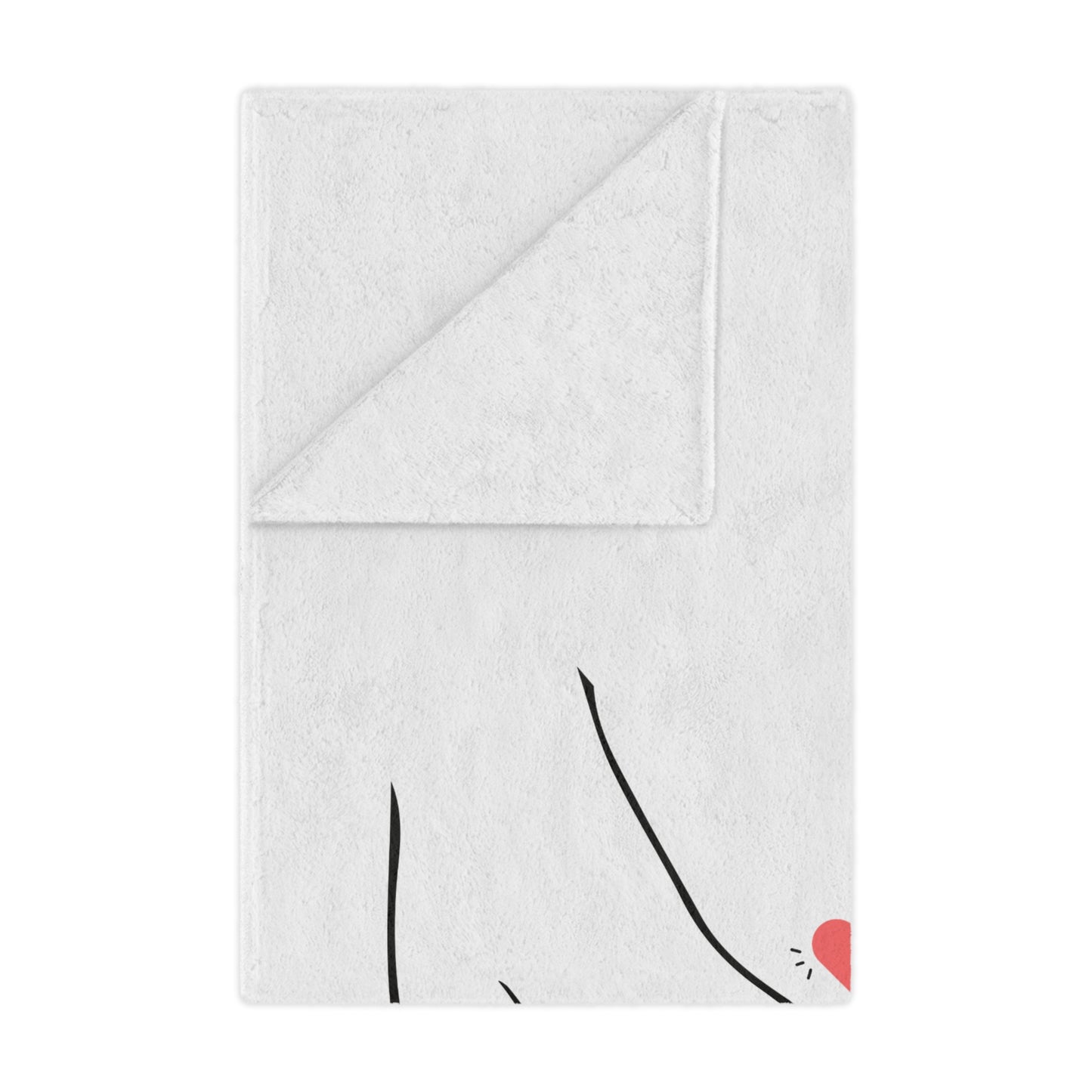Couple's Hand with Love You Printed Valentine Minky Blanket