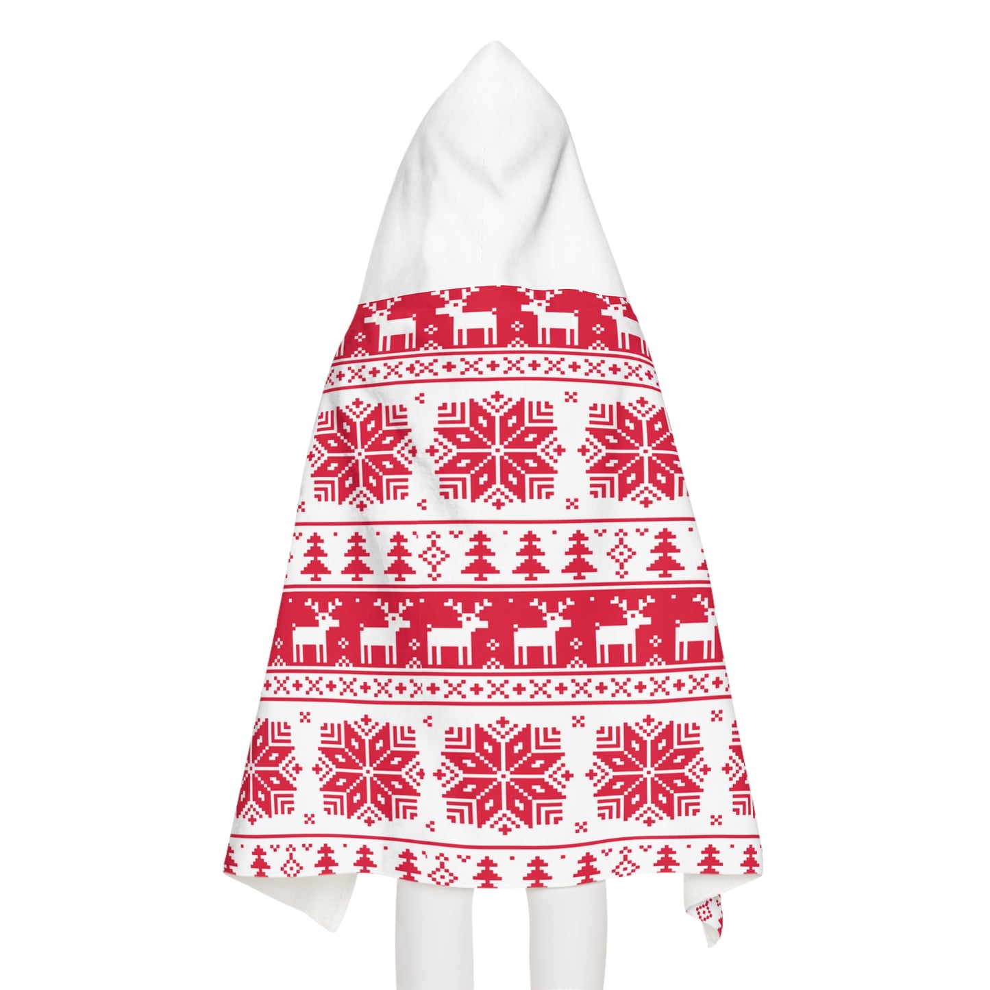 Christmas Youth Hooded Towel – Soft Polyester & Terry Cotton Kids Bath & Beach Wrap