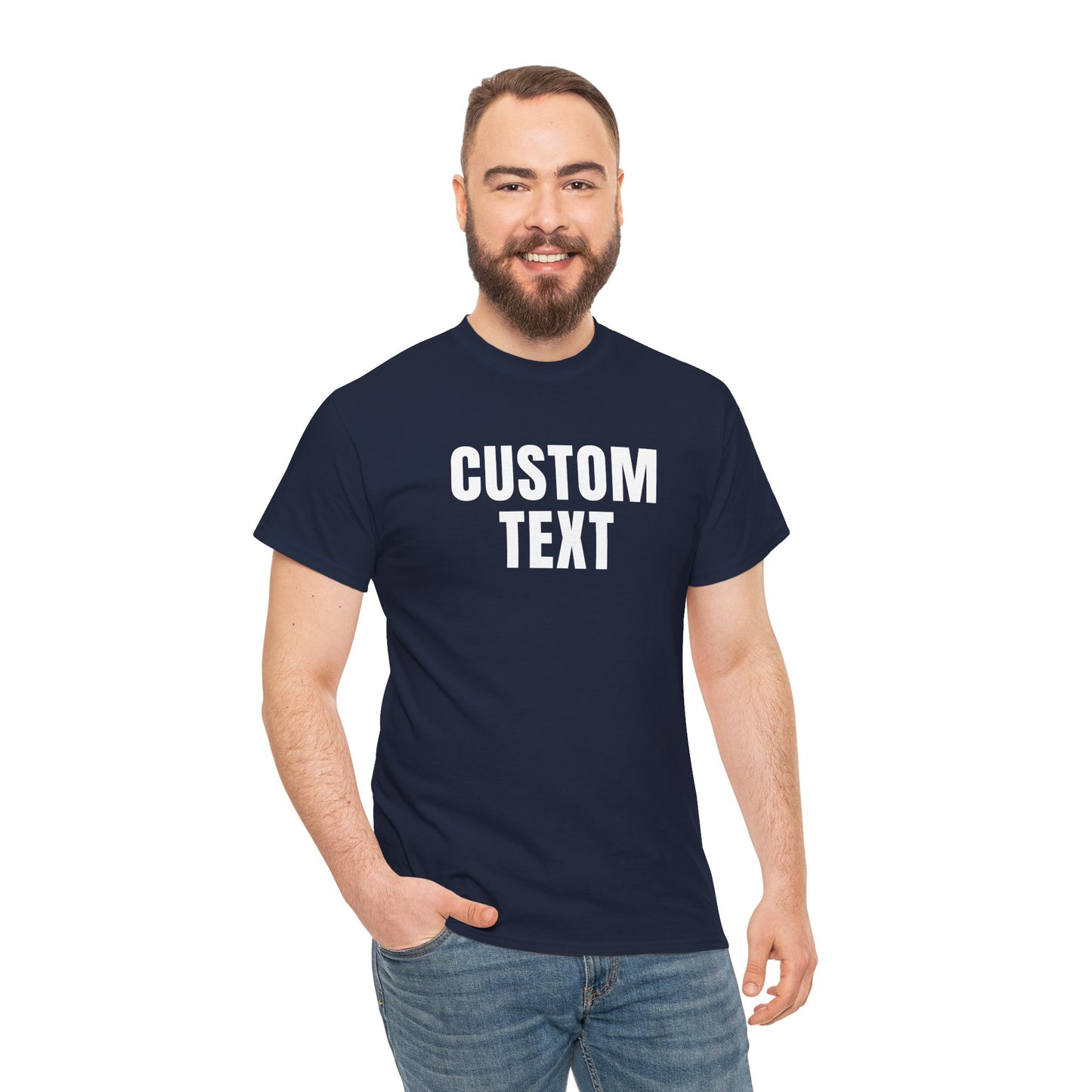 Custom Text T-Shirt – Personalized White Lettering Tee for Men & Women
