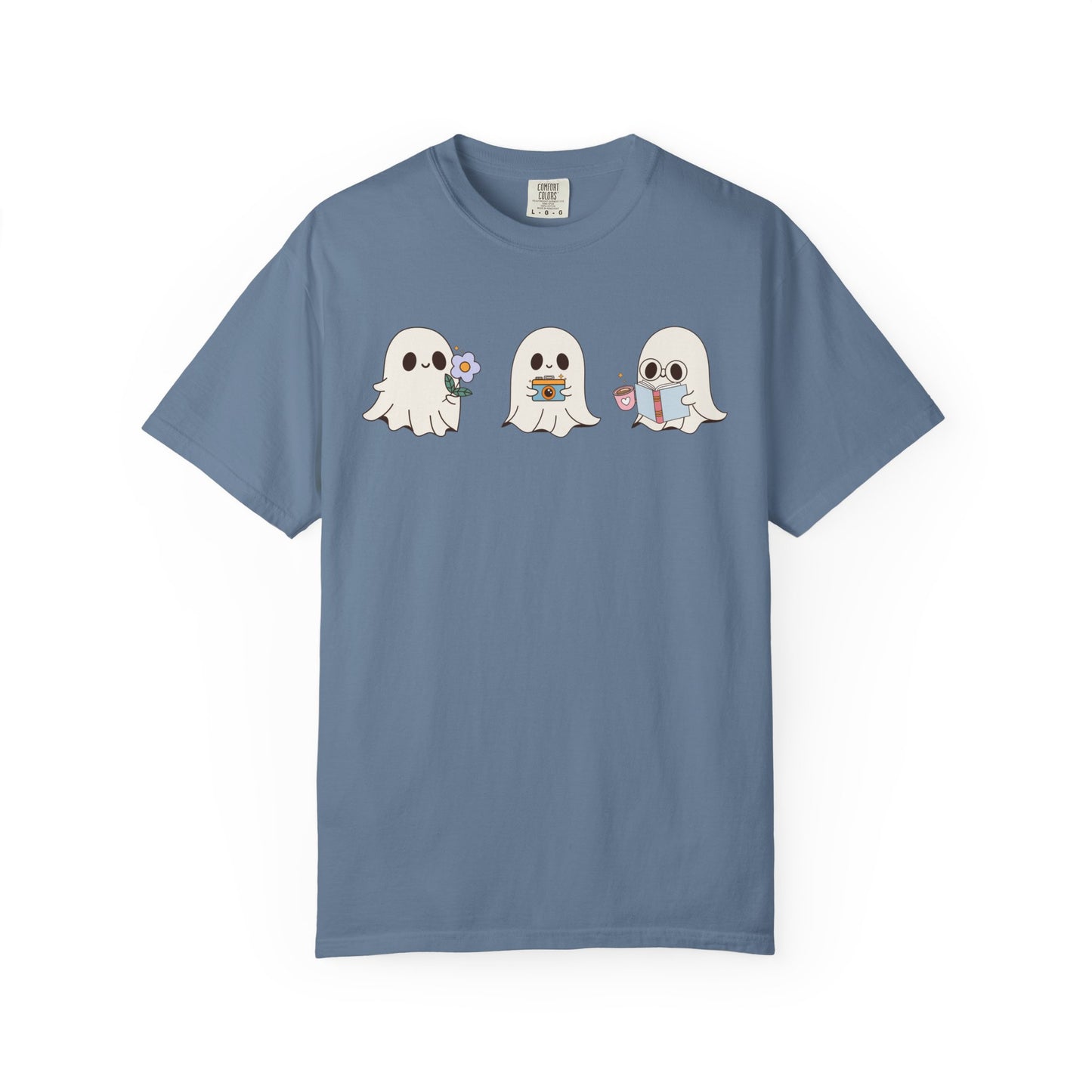 Cute Ghost Trio Halloween T-Shirt – Spooky Season Graphic Tee
