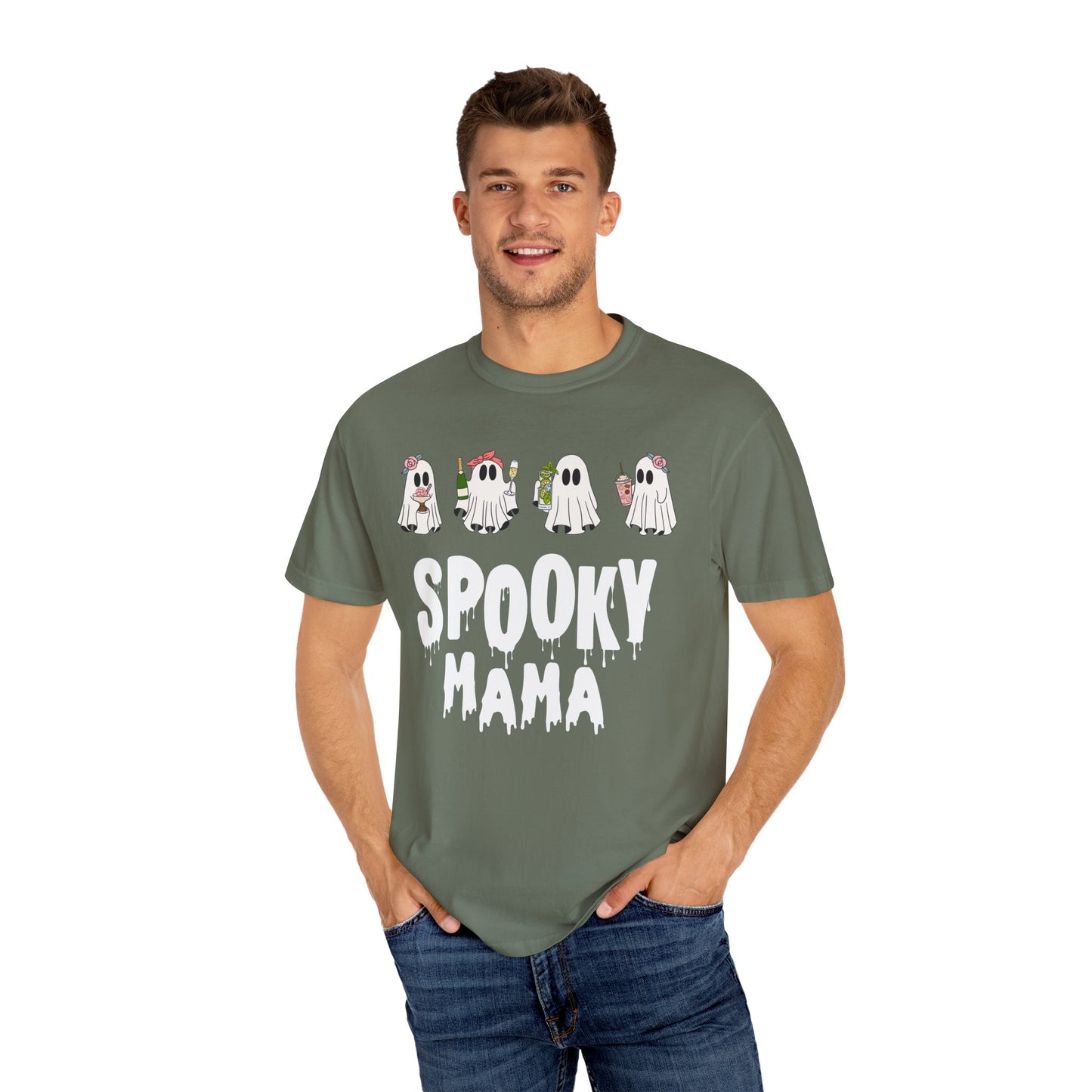 Halloween Spooky Mama Garment-Dyed T-shirt