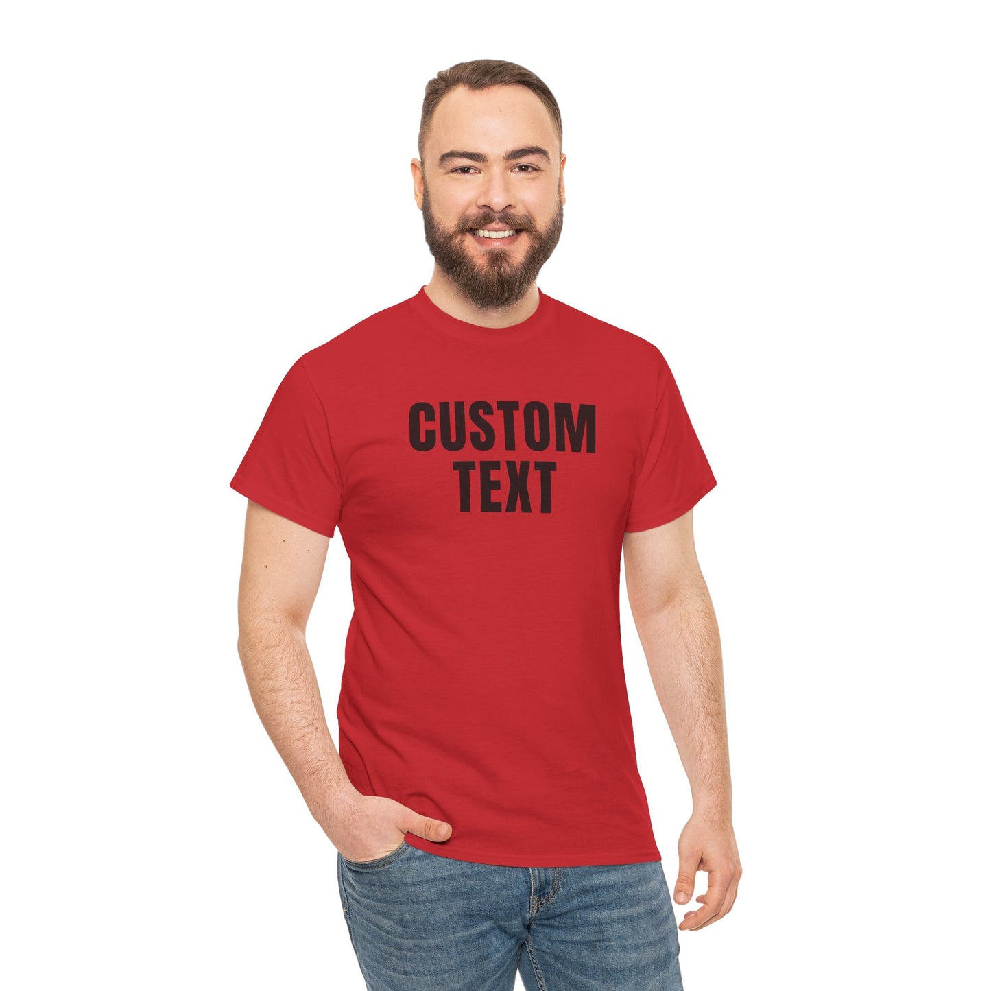 Custom Text T-Shirt – Personalized White Lettering Tee for Men & Women