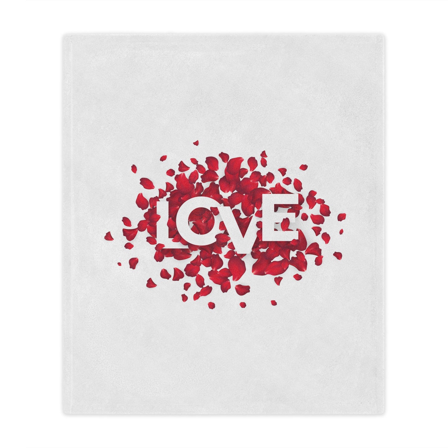 Love with Flowers Printed Velveteen Minky Blanket