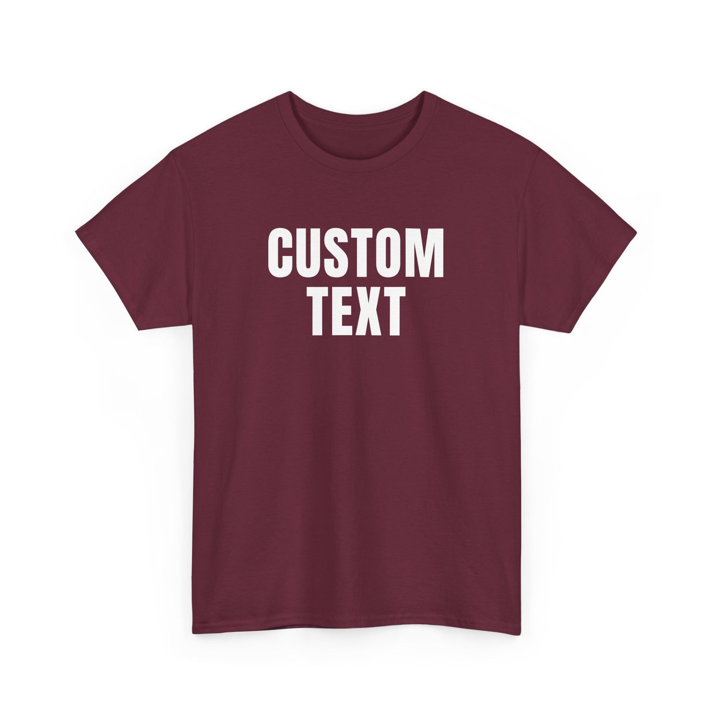 Custom Text T-Shirt – Personalized White Lettering Tee for Men & Women