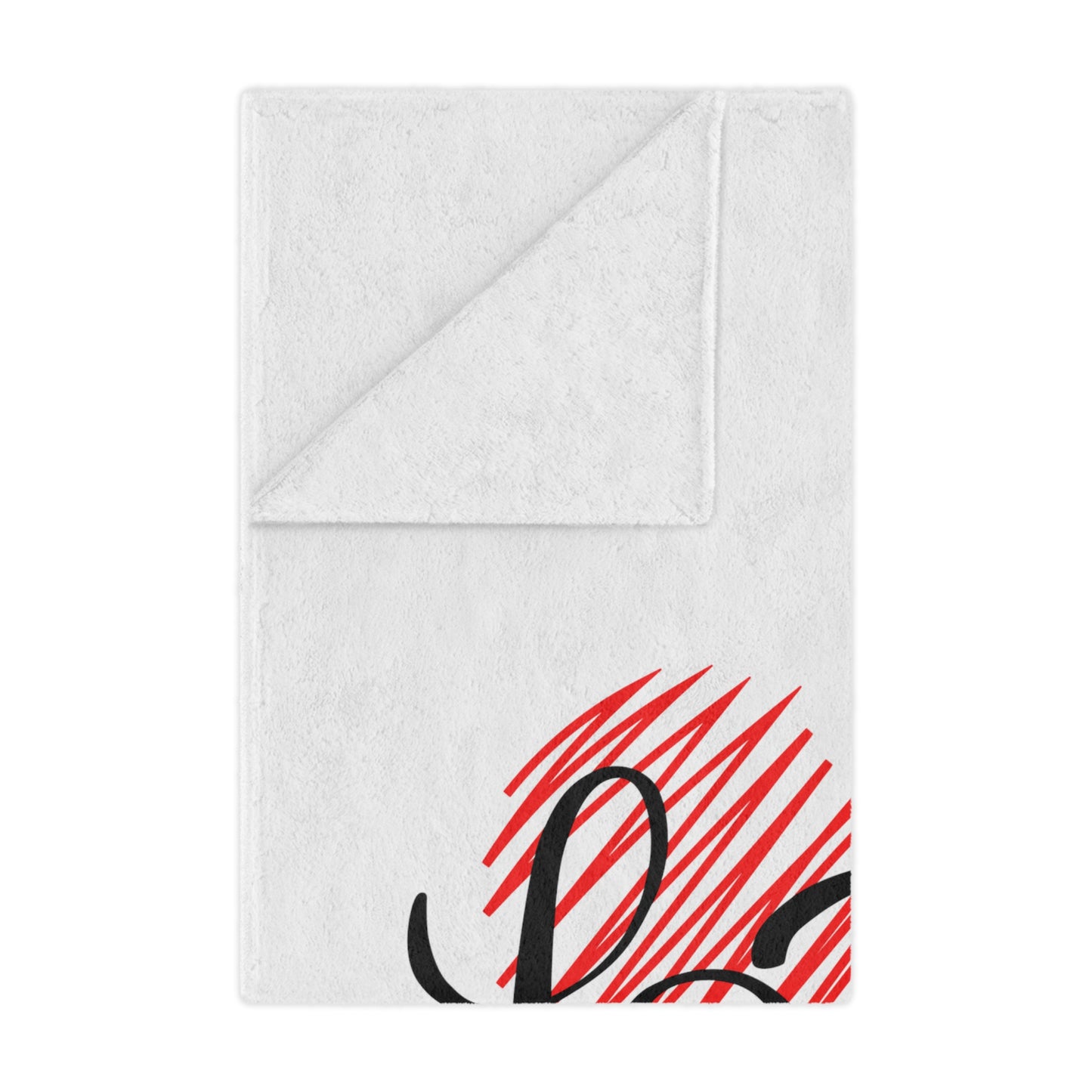 Love inside Heart Printed Valentine Minky Blanket, Black & Red