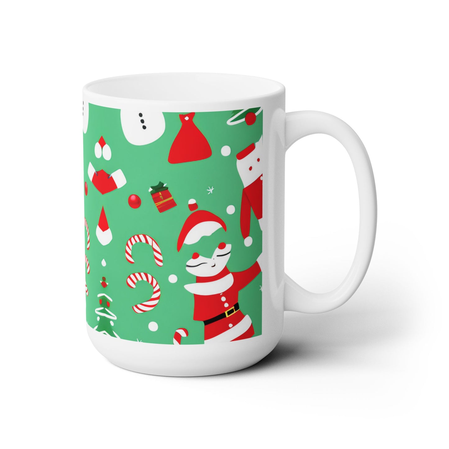 Christmas Ceramic Mug 15oz – Holiday Coffee Cup, Dishwasher & Microwave Safe